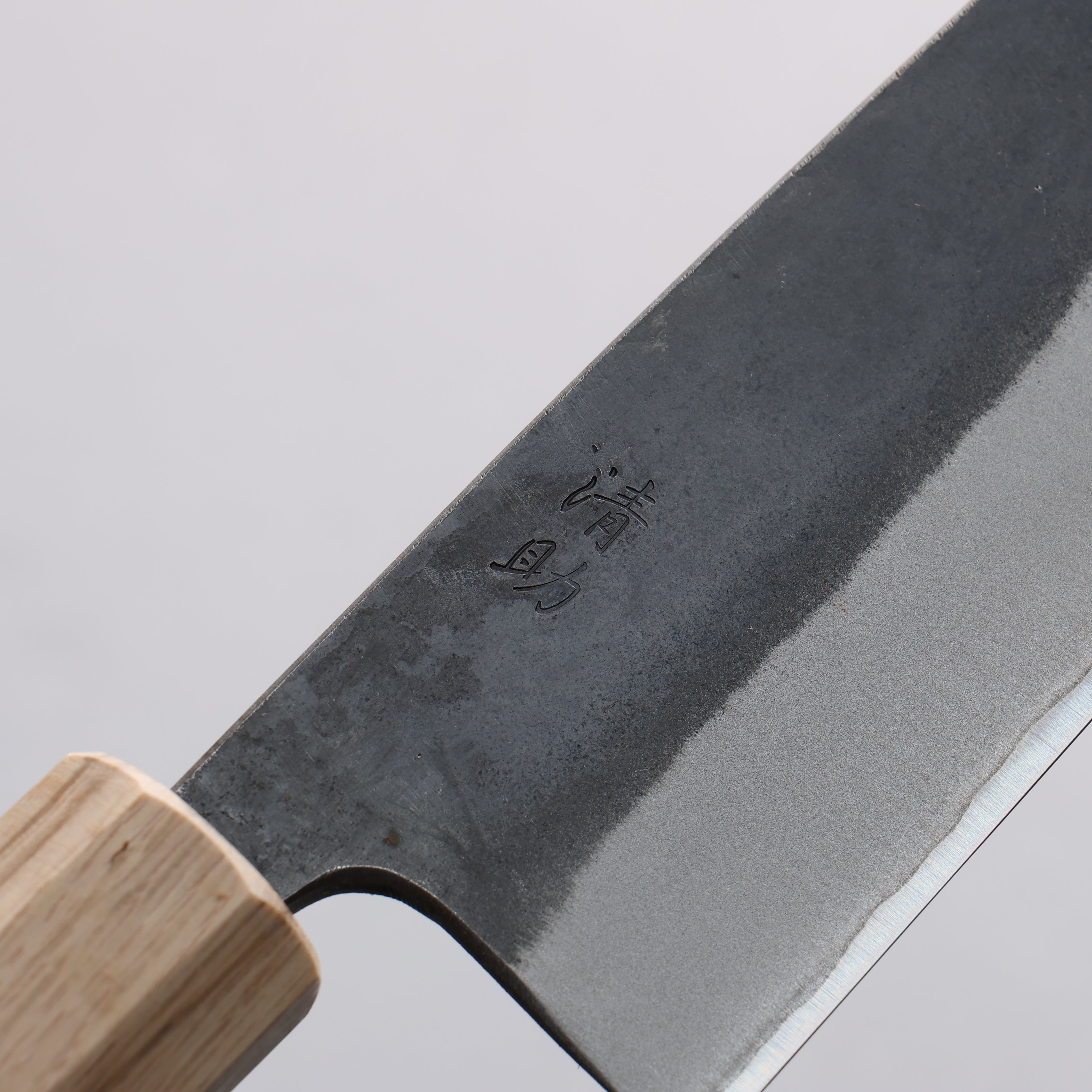 Premium Seisuke Blue Steel No.2 Santoku Knife 170mm - Black Finish, Purpleheart & Oak Handle - Professional Japanese Kitchen Knife for Slicing, Dicing & Chopping Vegetables, Meat & Fish