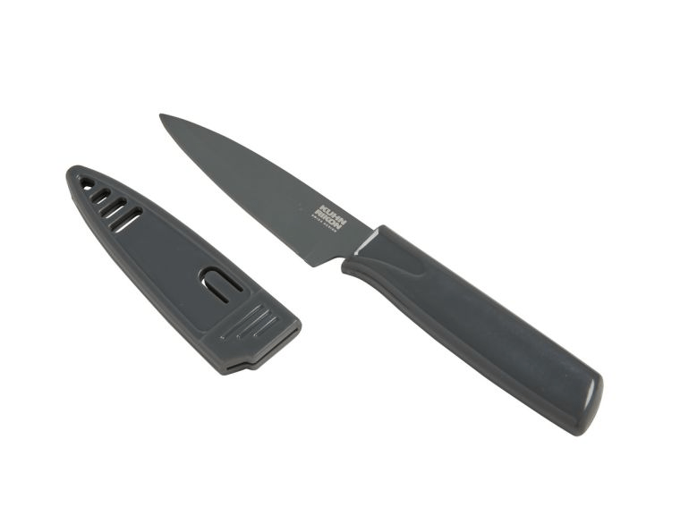 Kuhn Rikon 3.5 Inch Paring Knife - Sharp Stainless Steel Blade, Ergonomic Handle, Multiple Colors - Perfect for Peeling, Slicing Fruits & Vegetables in Kitchen