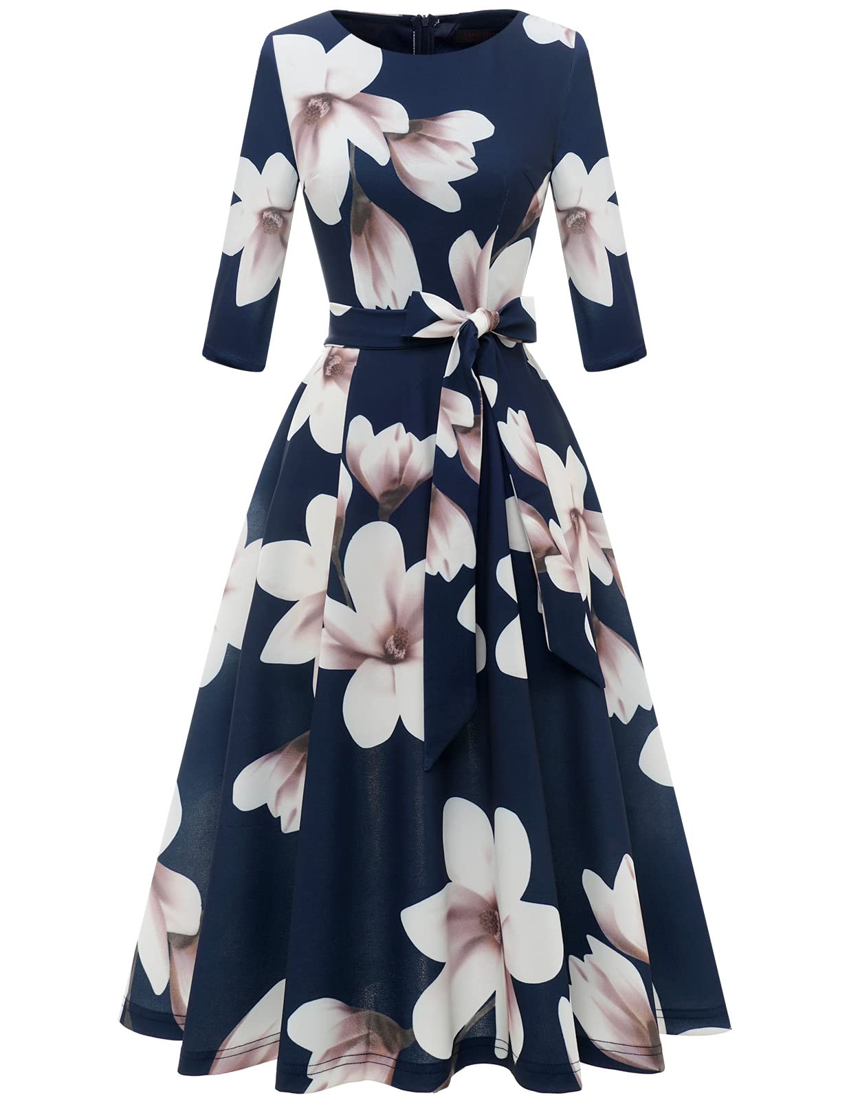 Vintage 3/4 Sleeve Cocktail Dress for Women - Elegant Church & Wedding Guest Formal Dress | Spring 2025 Collection | Perfect for Parties, Bridal Showers & Special Occasions