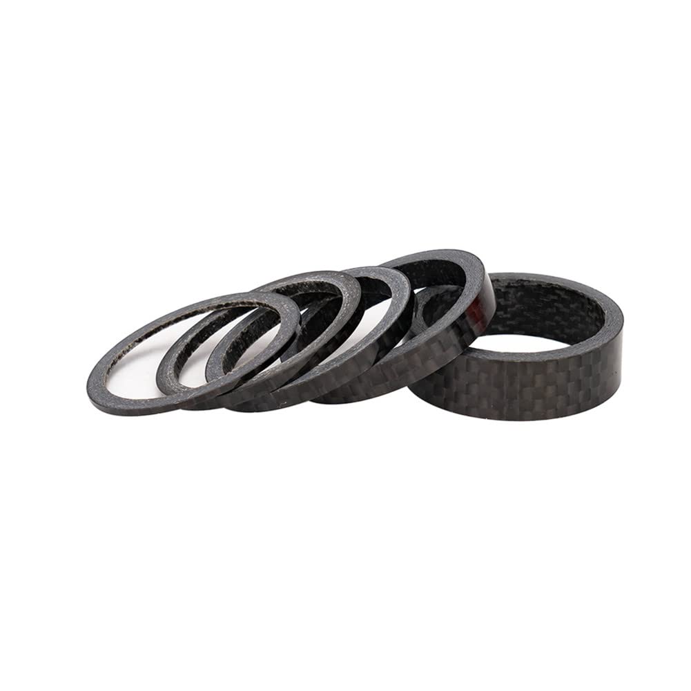 Jilukibo 11-Piece Carbon Fiber Bike Headset Spacer Kit - 28.8mm Bicycle Stem Spacers (20/15/10/5/3/2/1mm) for Mountain & Road Bikes - Lightweight Fork Washers for Cycling Upgrades & Maintenance