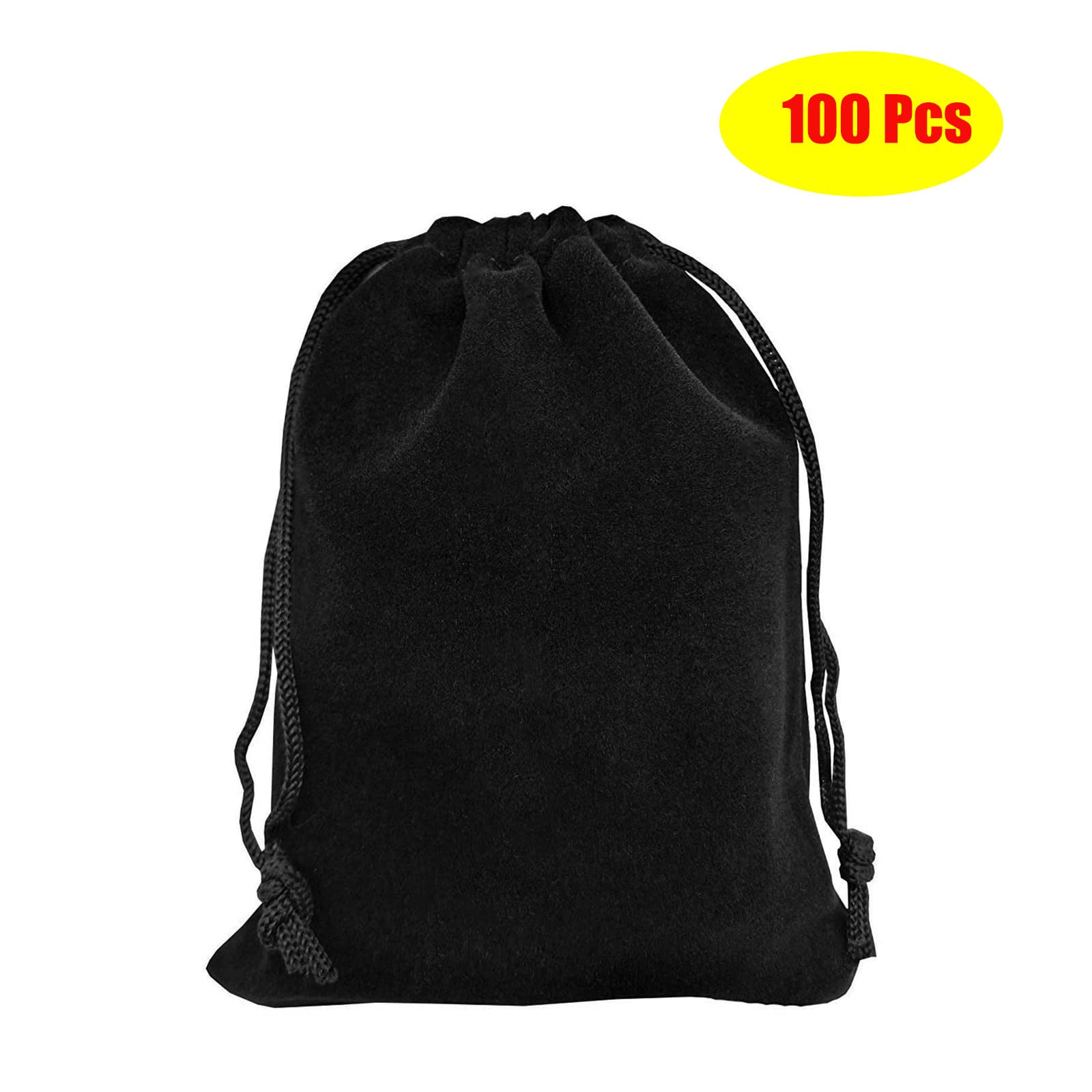 Premium Black Velvet Drawstring Jewelry Pouch - Small Velvet Gift Bags for Earrings, Bracelets & Necklaces - Perfect for Wedding Favors, Baby Showers, Party Gifts & Candy Storage
