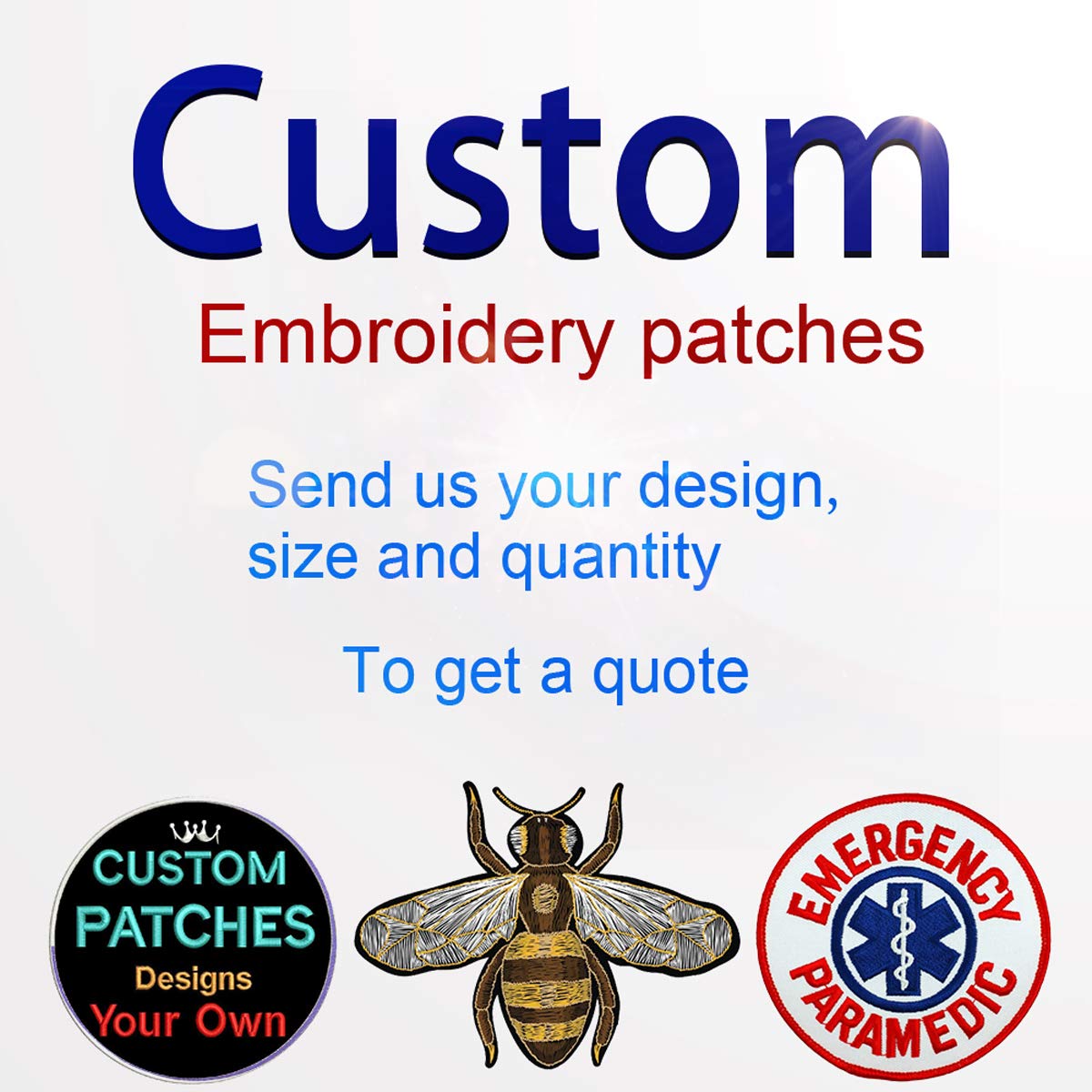 Custom Embroidered Patches for Hats, Caps, Bags & Clothing - Personalized Iron On/Sew On Patches with Hook & Loop Fastener - Perfect for Military Uniforms, Tactical Gear, Backpacks & Fashion Accessories