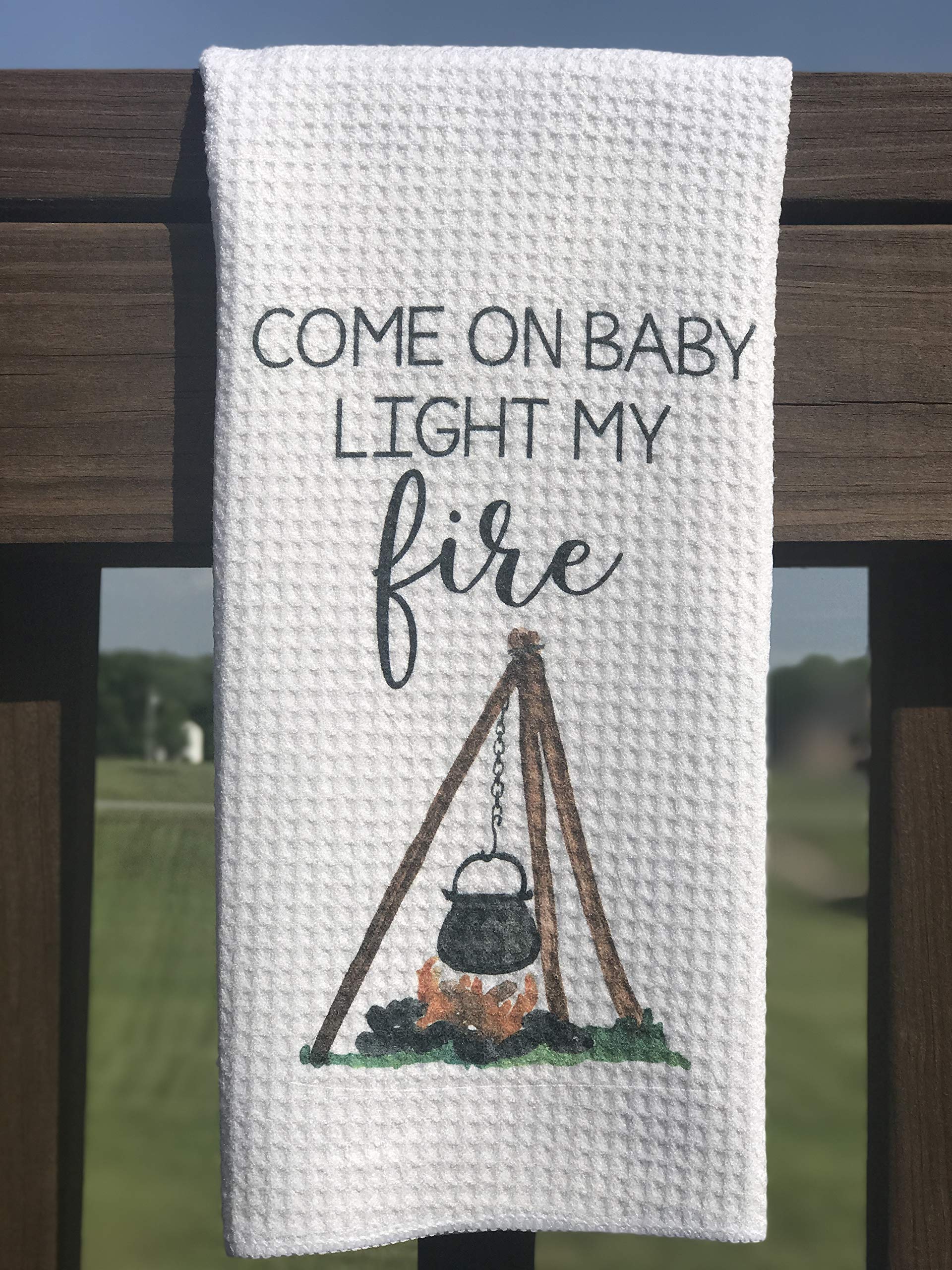 Funny Camping Kitchen Towel - Absorbent & Durable Dish Towel for Outdoor Cooking, Picnics & RV Trips - Perfect Camping Gift for Men & Women