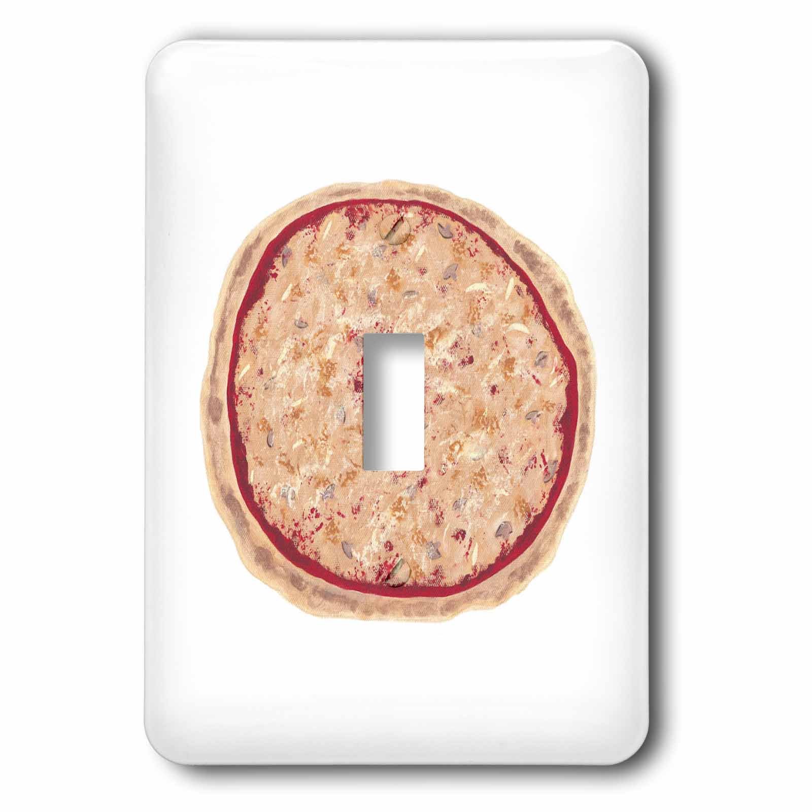 3D Mushroom and Onion Pizza with Cheese Light Switch Cover - Decorative Wall Plate for Kitchen, Bedroom, or Game Room - Perfect for Home Decor and Unique Gifts