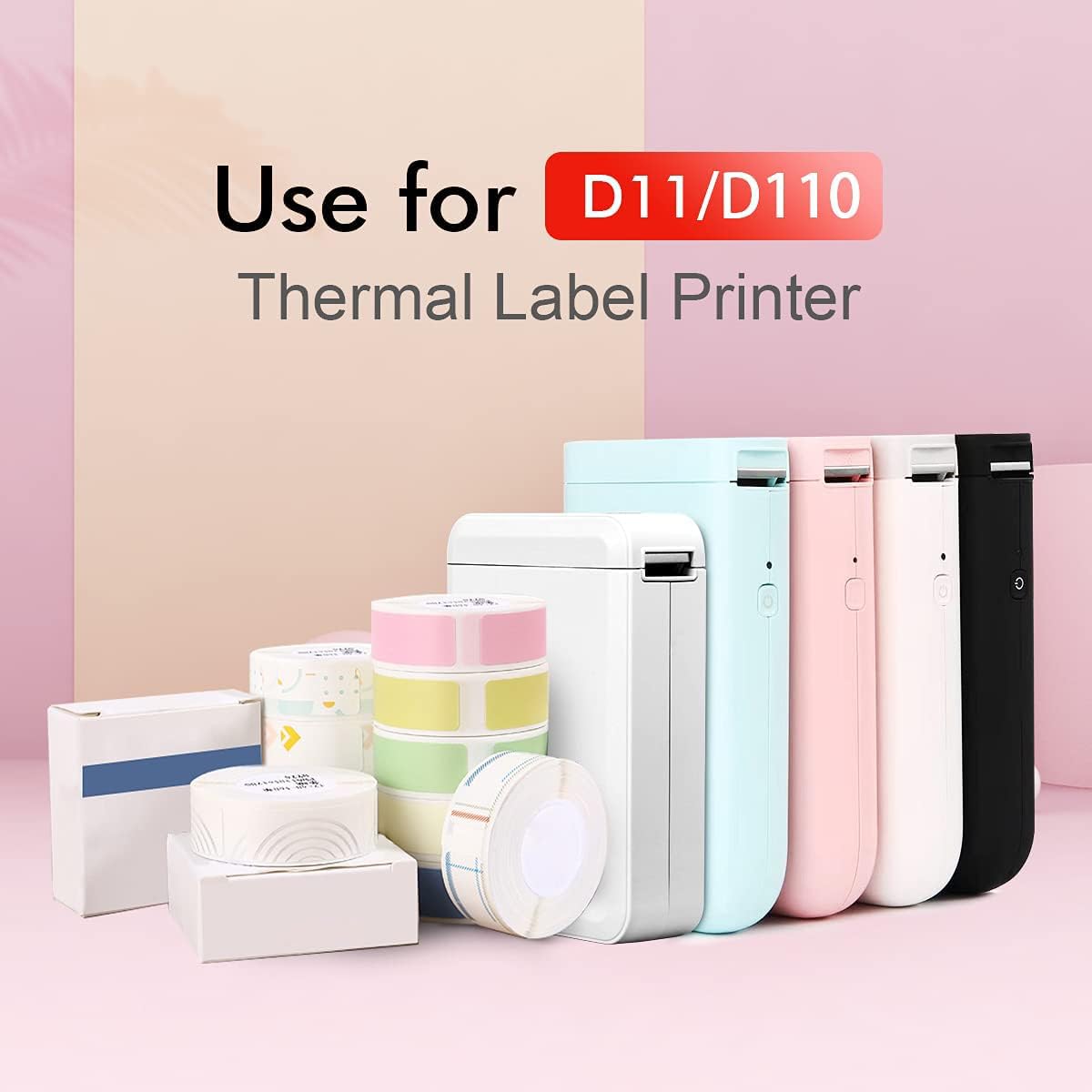 NIIMBOT D11 D110 D101 Compatible Label Maker Tape - 14x35mm Waterproof, Oil-Resistant, Scratch-Proof Sticker Paper (Night Black) - Perfect for Home, Office & Industrial Labeling Organization