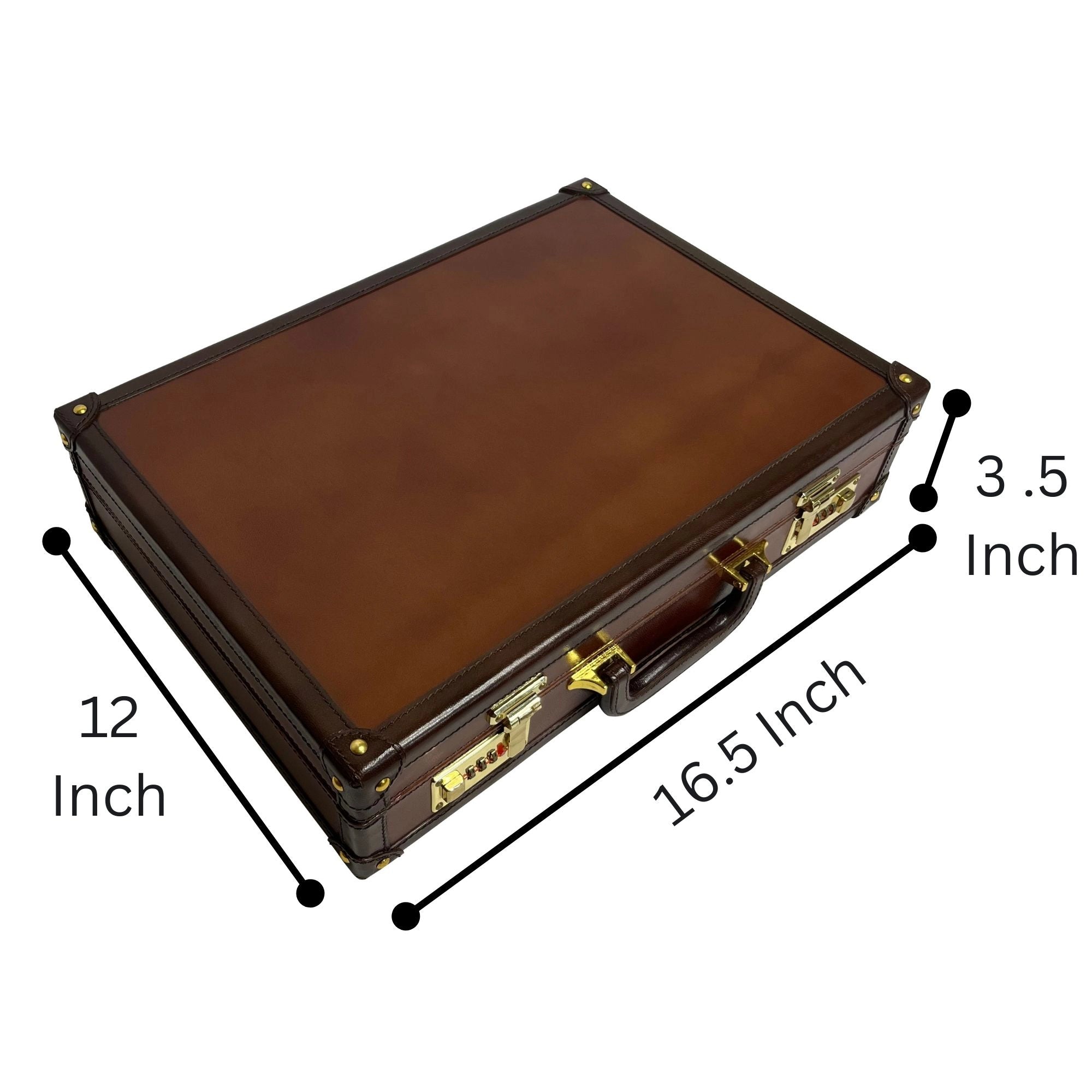 Aston Leather Briefcase - Premium Genuine Leather Business Bag, Limited Edition (Brown) - Perfect for Office, Travel & Professional Meetings
