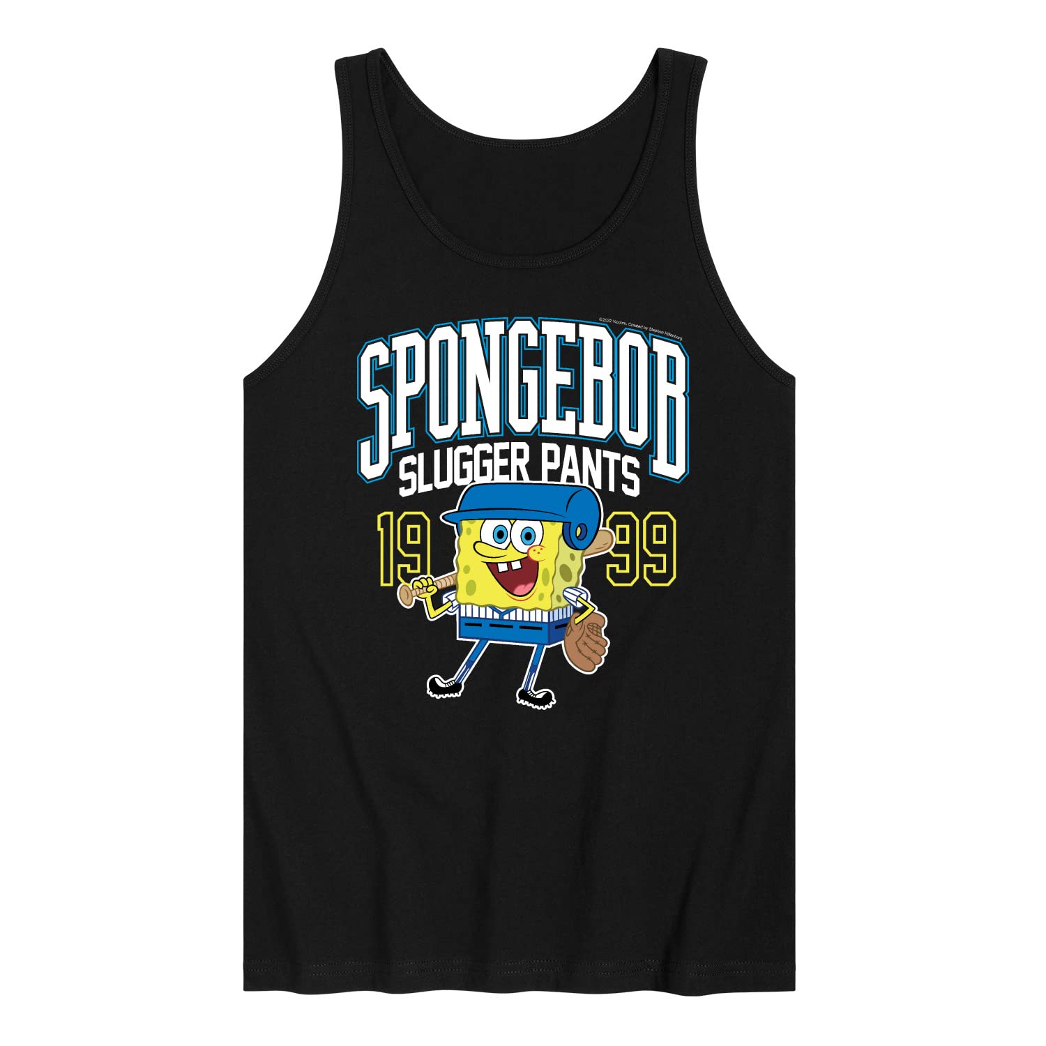 HYBRID APPAREL Spongebob Squarepants Jersey Tank Top for Men - Soft Breathable Muscle Tee - Perfect for Gym, Beach & Casual Wear