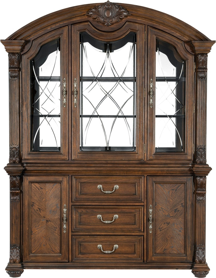 Bergen Dining Room Buffet and Hutch Set - Solid Wood Sideboard with Glass Cabinet for Formal Dining & Entertaining | Perfect for Storage, Display & Serving