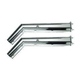 Fortpro 30 Chrome Angled Spring Loaded Mud Flap Hanger Pair - 45 Degree Angle, 2.5