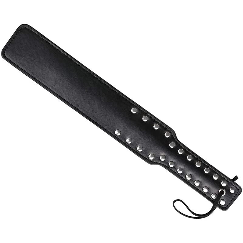 Leather BDSM Spanking Paddle with Rivets - Adult Sex Toy for Couples, Sensual Spanking & Role Play - Perfect for Bedroom Fun, Dominance Scenes & Intimate Couples Play - Great for BDSM Lovers, Spanking Enthusiasts & Sensual Exploration