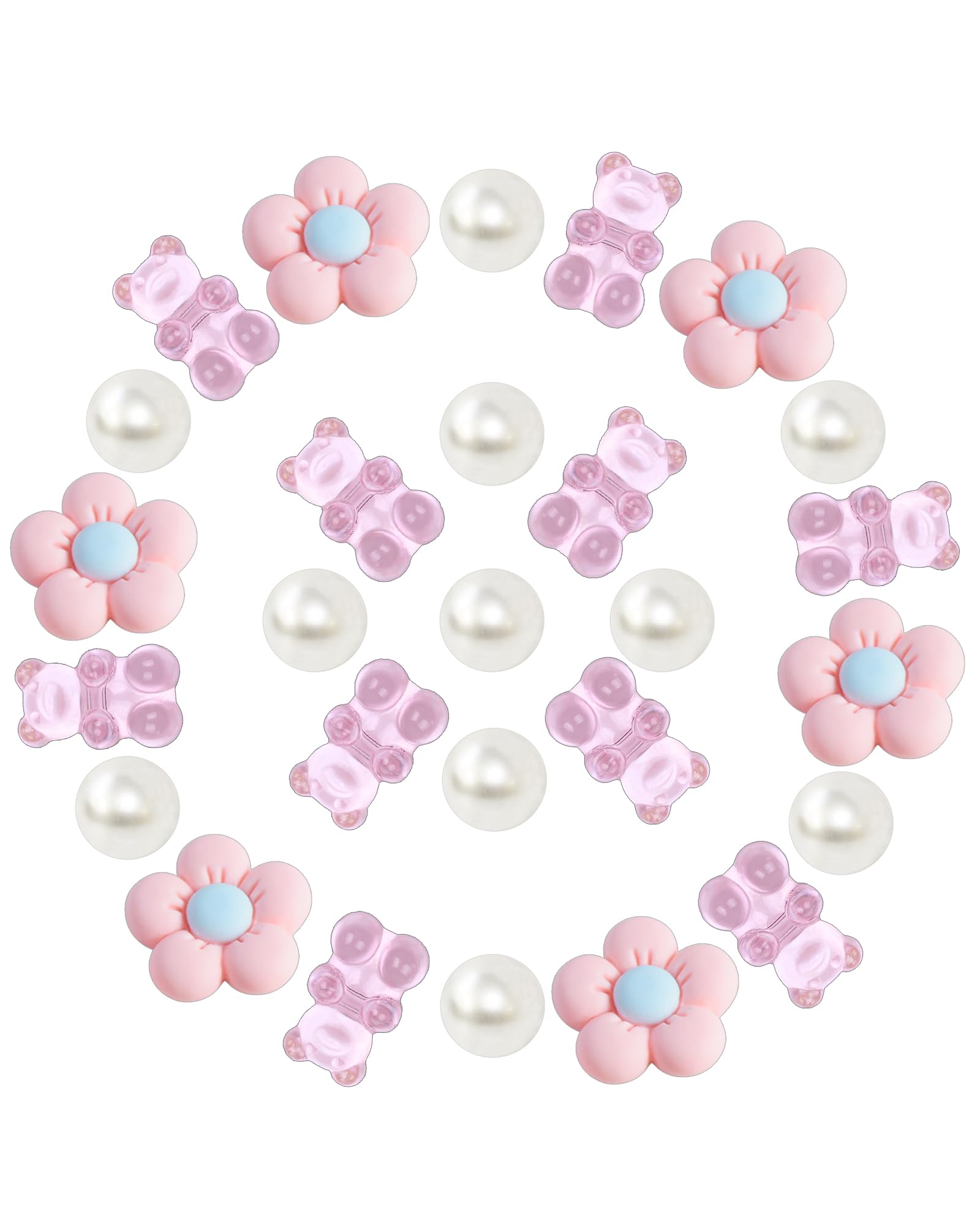 GIDDITZ Gummy Bear Shoe Charms - Cute Daisy Flower Decorations for Women, Girls & Kids - Perfect for Party Favors, Gifts & Sneaker Accessories - Great for Birthday Parties, School Events & Fashion Outfits
