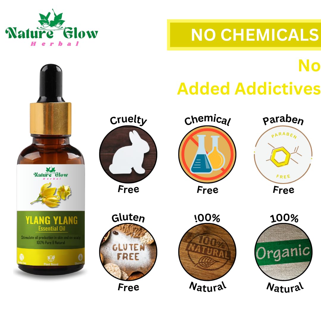 100% Pure & Natural Ylang Ylang Essential Oil for Hair Growth, Scalp Care & Skin Moisturizing | Undiluted Premium Aromatherapy Oil for Strengthening Hair Roots & Reducing Hair Fall | Combo of 15ml & 30ml Bottles | Perfect for Massage, Diffusers & DIY Beauty Products
