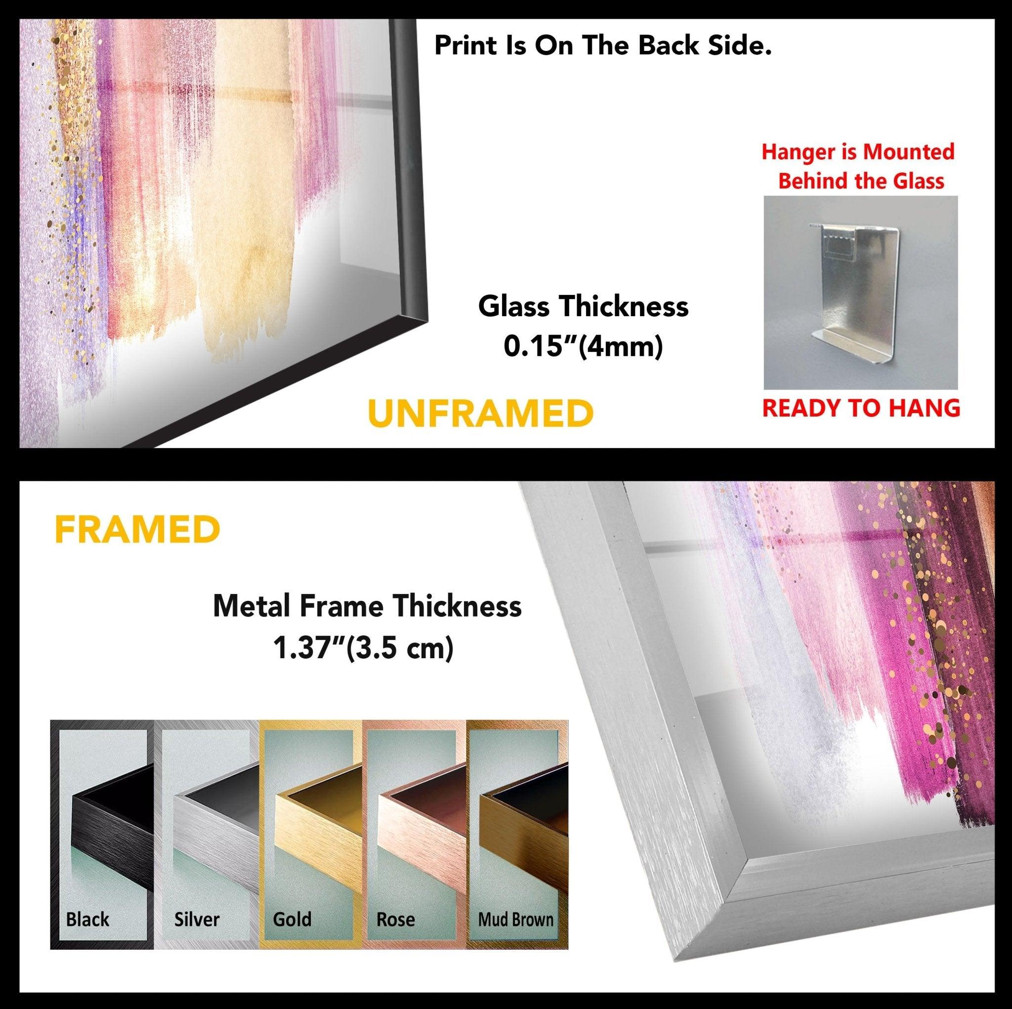 Abstract Alcohol Ink Pink Gold Glass Wall Art - Modern Home Decor for Living Room, Bedroom & Office - Unique Handmade Painting for Gifts