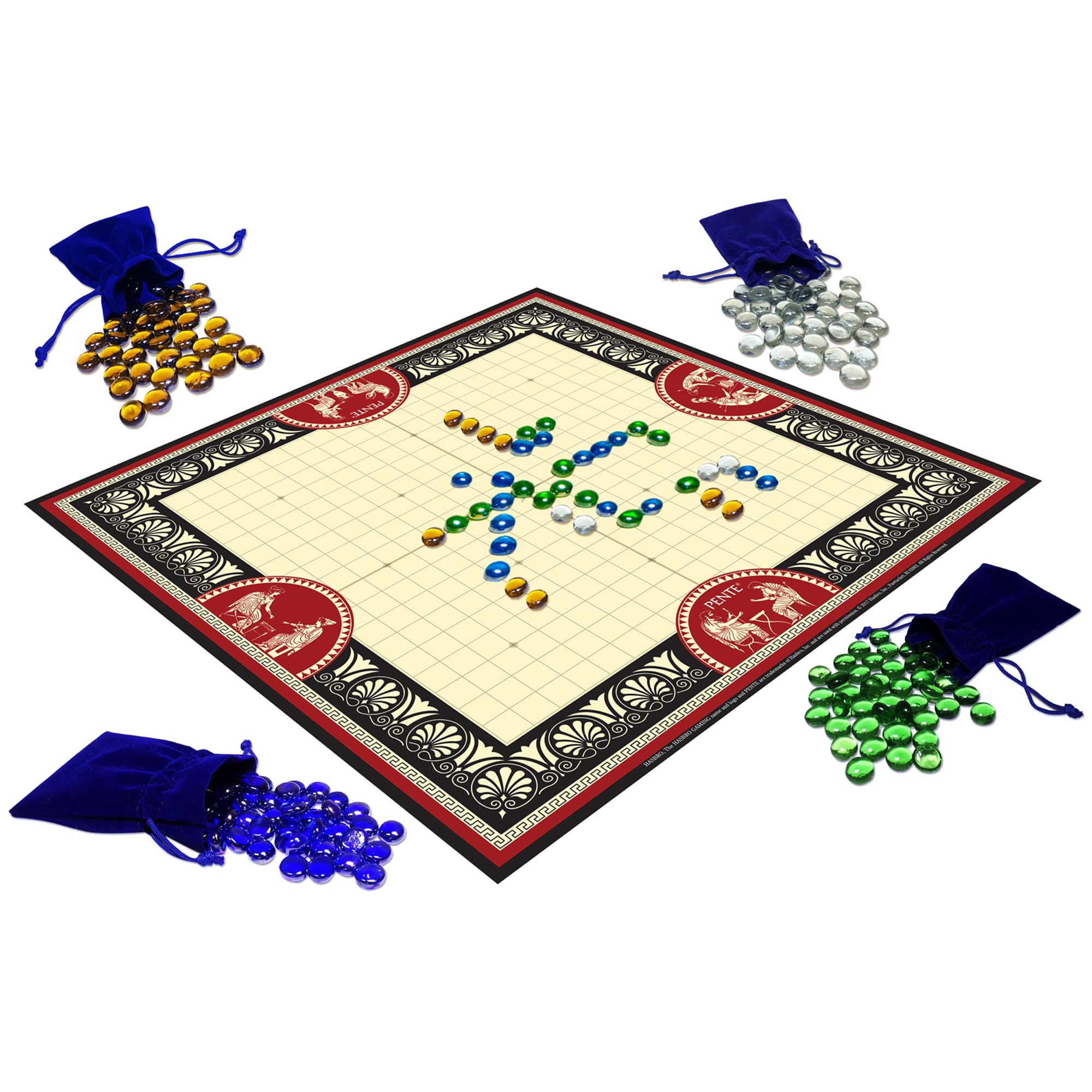 Deluxe Pente Board Game by Winning Moves Games USA - Classic Family Strategy Game for 2-4 Players, Capture Stones Game for Kids & Adults Age 8+ - Perfect for Family Game Nights, Parties & Educational Play