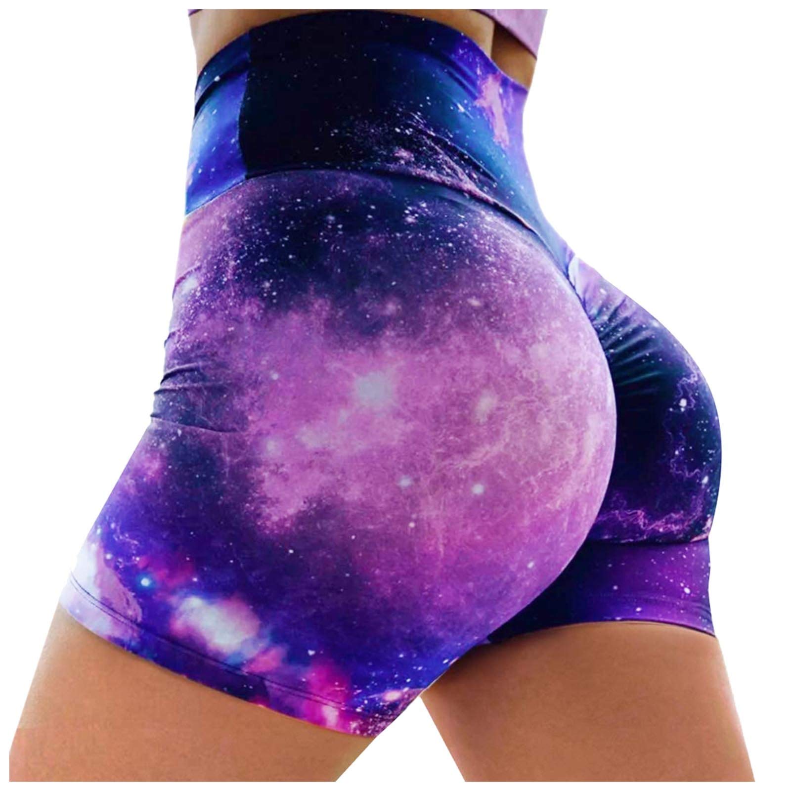 Women's High Waisted Yoga Shorts - Breathable Workout Shorts for Running, Gym & Fitness - Trendy Printed Casual Lifting Shorts with Sweat-Wicking Fabric - Perfect for Yoga, Pilates & Lounge Wear