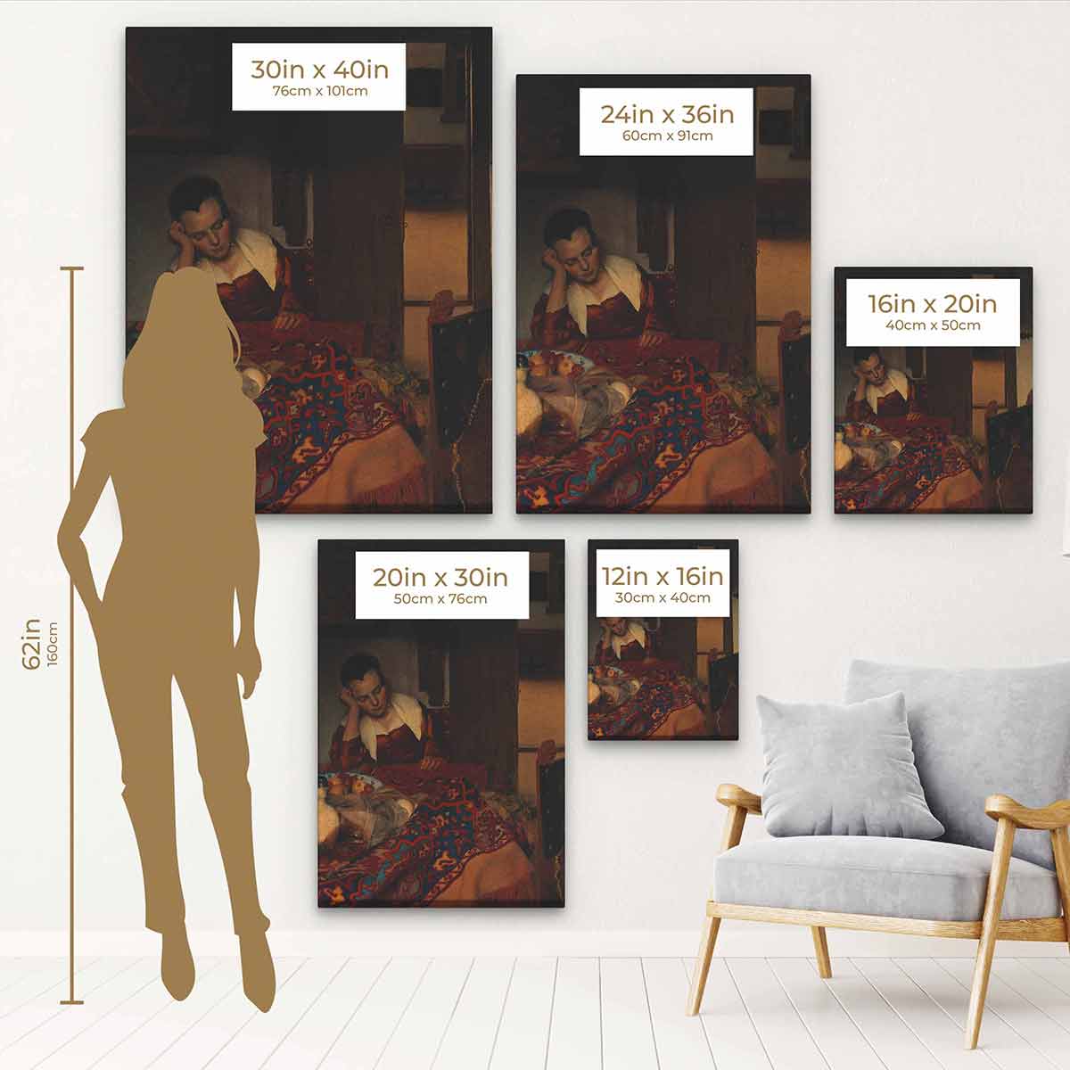 Brown Girl Wall Art Canvas 5477 - Afrocentric Home Decor for Living Room, Bedroom & Office - Inspirational Black Art Prints for Women Empowerment