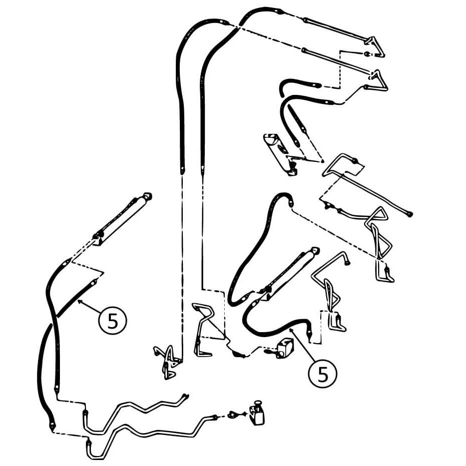 Bobcat 763 763C 763F 763G Skid Steer Loader Hydraulic Hose for Lift Cylinders - Bore End - S/N Group 2 Part #5 - Replacement for Construction, Landscaping & Farm Equipment