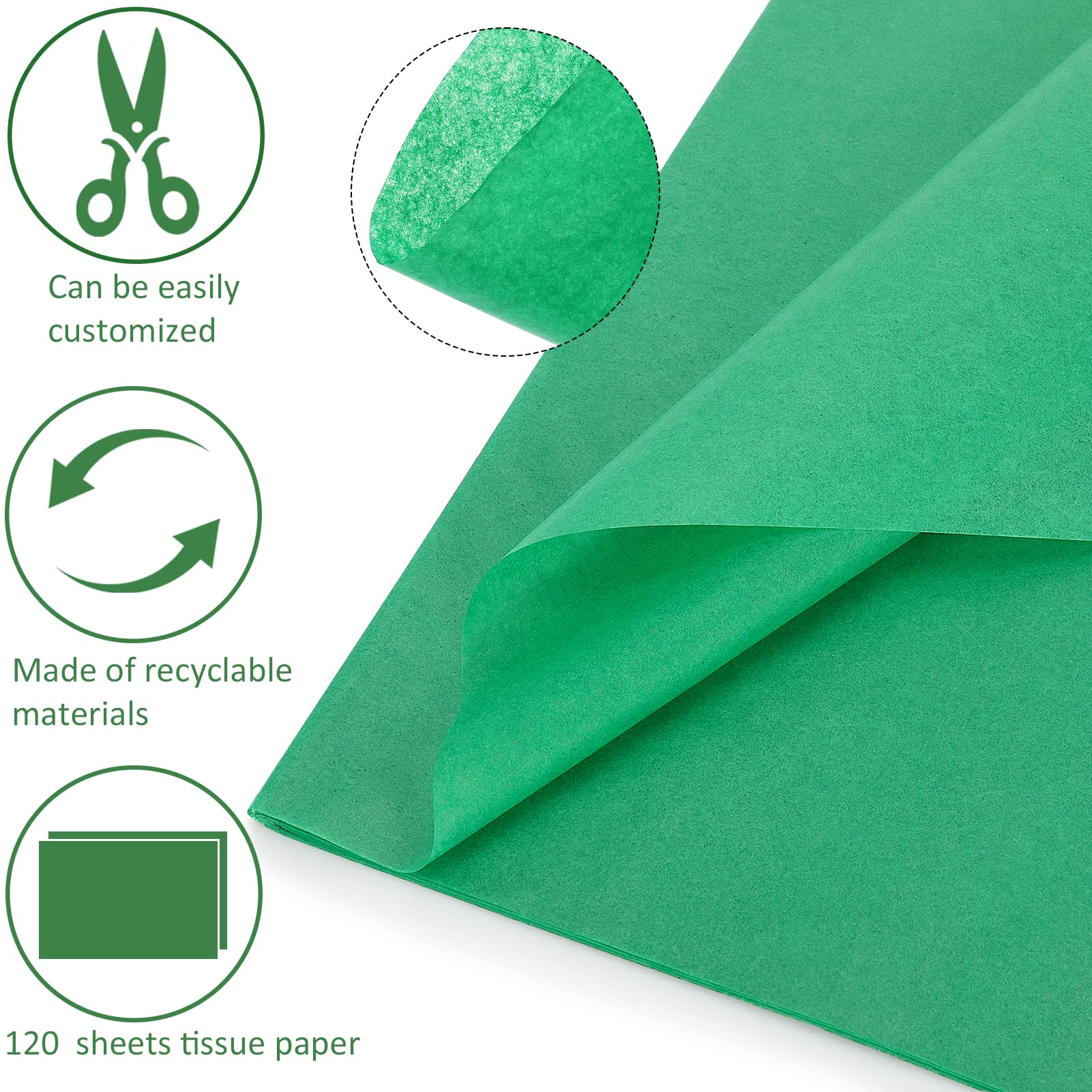 Bulk Christmas Tissue Paper - 120 Sheets Assorted Holiday Gift Wrapping Paper for Xmas Crafts, Red Green White Designs (Christmas Candy Canes) - Perfect for Gift Bags, Party Decorations & DIY Holiday Projects