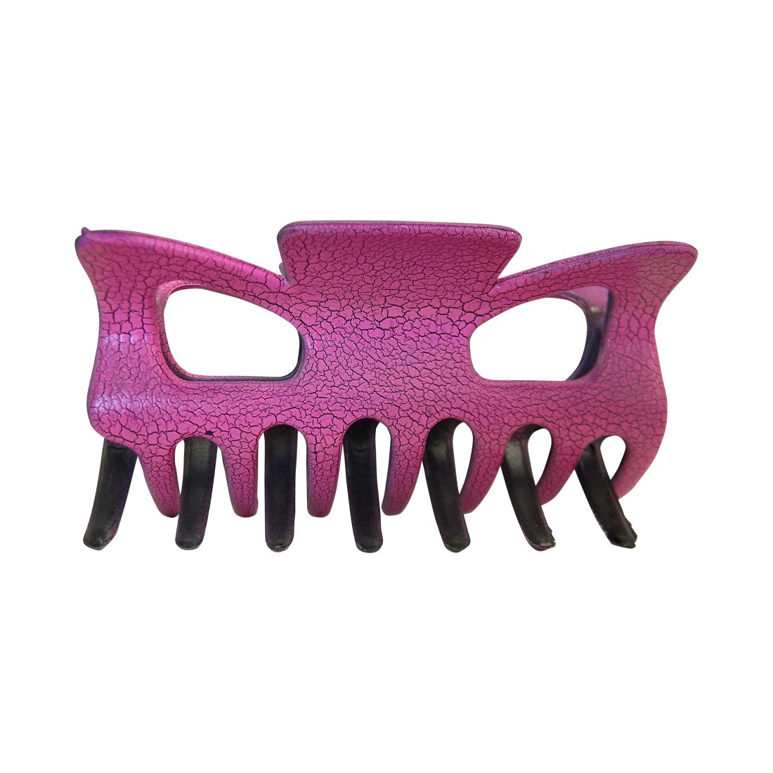 Hot Pink Crackle Hair Claw Clip for Women - 3.2