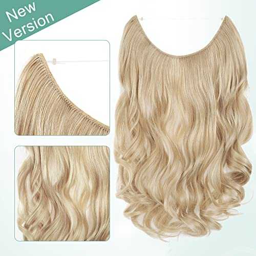 Premium Curly Synthetic Invisible Wire Hair Extensions - Seamless Clip-In Extensions for Volume & Length - Perfect for Parties, Weddings & Everyday Styling