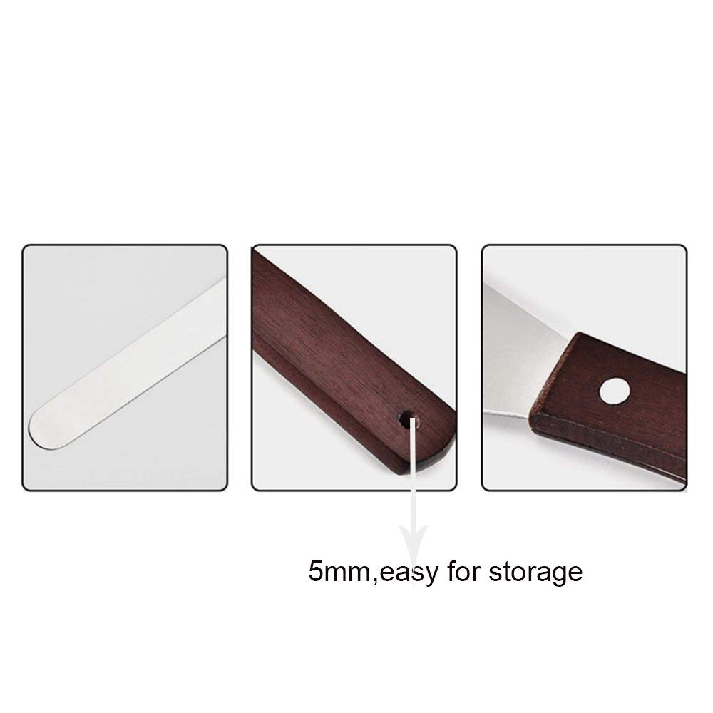 6 Inch Stainless Steel Straight Icing Spatula with Wooden Handle - Professional Cake Decorating Tool for Buttercream, Fondant & Frosting - Perfect for Bakers, Home Bakers & Cake Artists (Set of 2)