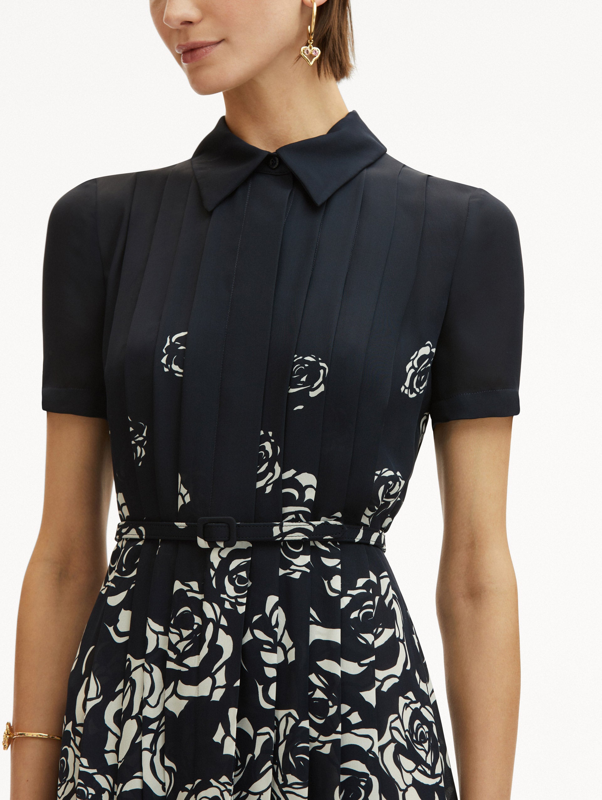 Elegant Abstract Ombre Rose Print Dress for Women - Perfect for Weddings, Parties & Special Occasions
