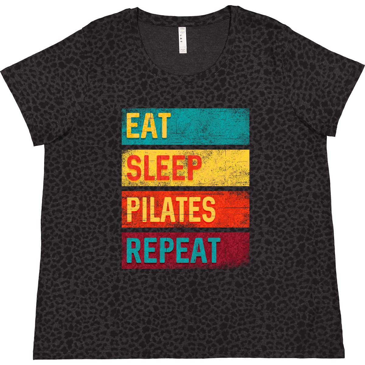 Eat Sleep Pilates Repeat Women's Plus Size T-Shirt - Comfortable Workout & Lounge Tee for Yoga, Gym & Casual Wear