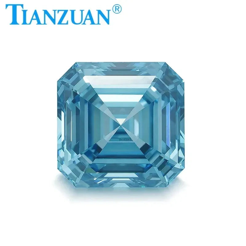 1.5ct Lab Grown CVD Diamond - Asscher Cut Vivid Blue VVS1 Clarity 3EX Loose Gemstone with GEMID Certification | Perfect for Engagement Rings, Custom Jewelry & Collector's Pieces