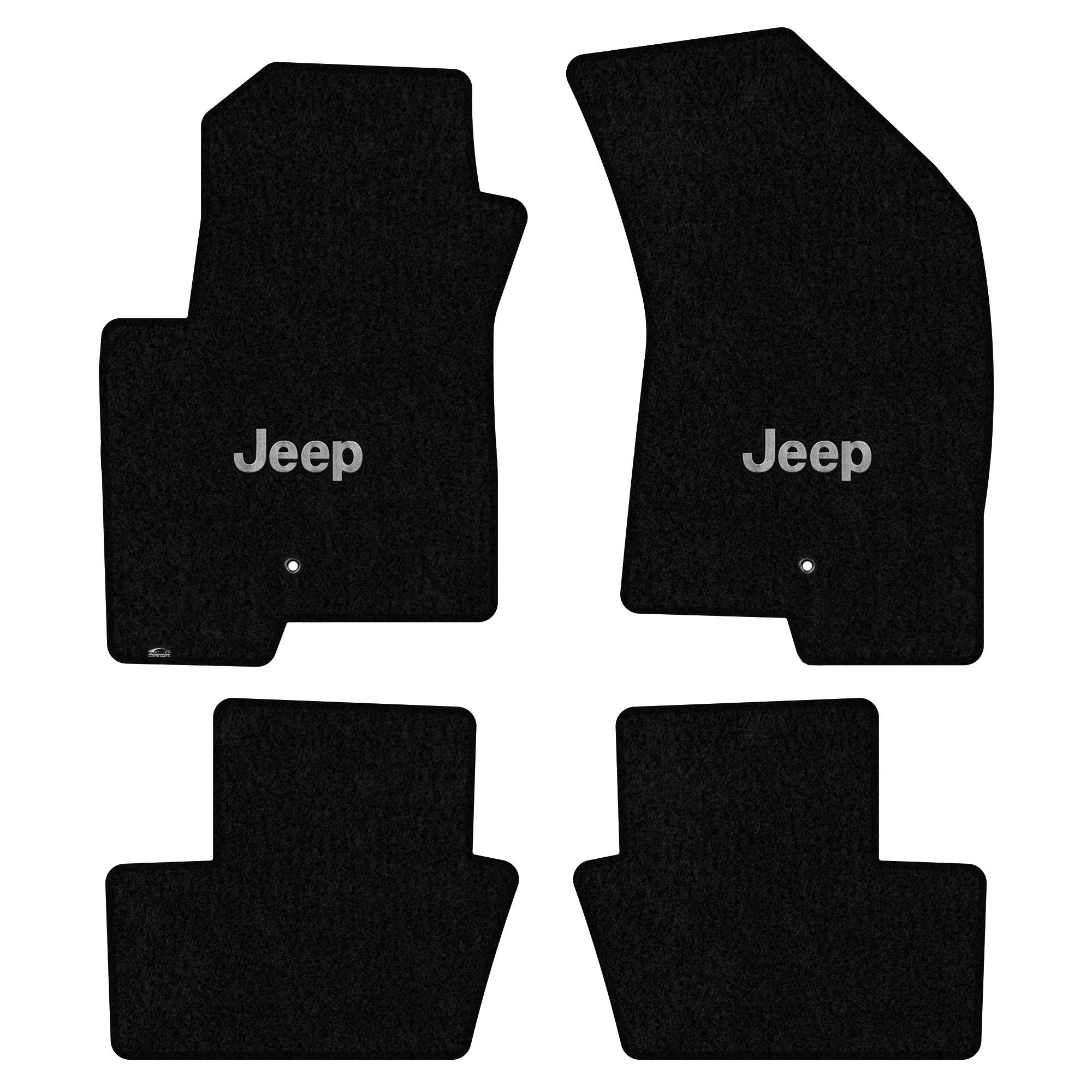 Premium Custom-Fit Carpet Floor Mats for 2011-2016 Jeep Patriot - 4-Piece Set with Jeep Logo (Black) | All-Weather Protection & Luxury Interior Upgrade for SUVs