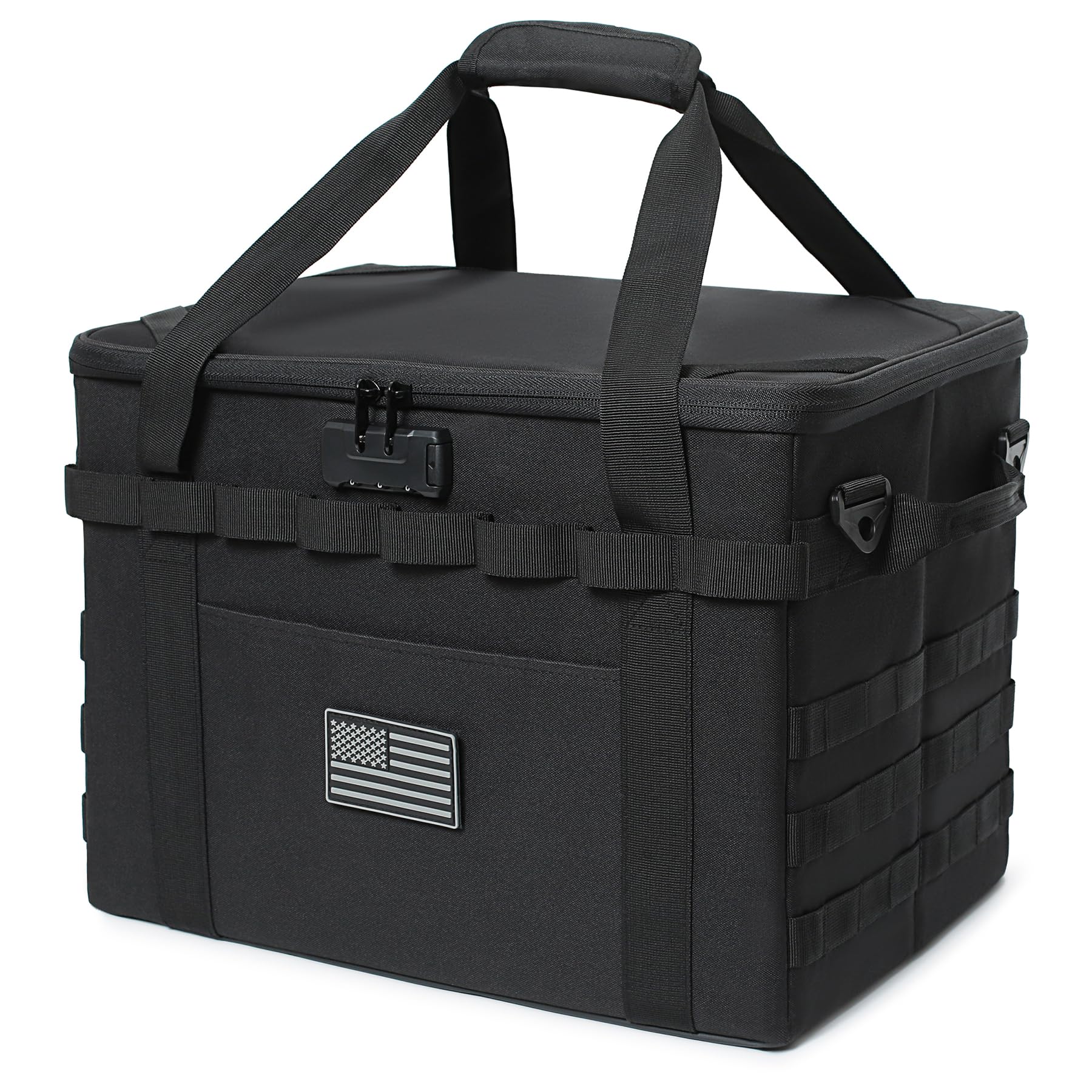 38L Tactical Camping Storage Bag - Waterproof Utility Tote Organizer with Combination Lock & Adjustable Shoulder Strap | Perfect for Outdoor Adventures, Hiking Gear Storage & Emergency Preparedness