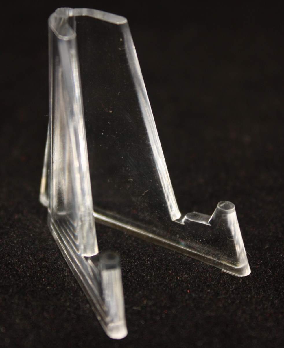 25 Clear Acrylic Display Stands EASEL for Coins, Capsules & Poker Chips Holders by Merrick Mint - Perfect for Collectibles, Casino Nights & Retail Displays