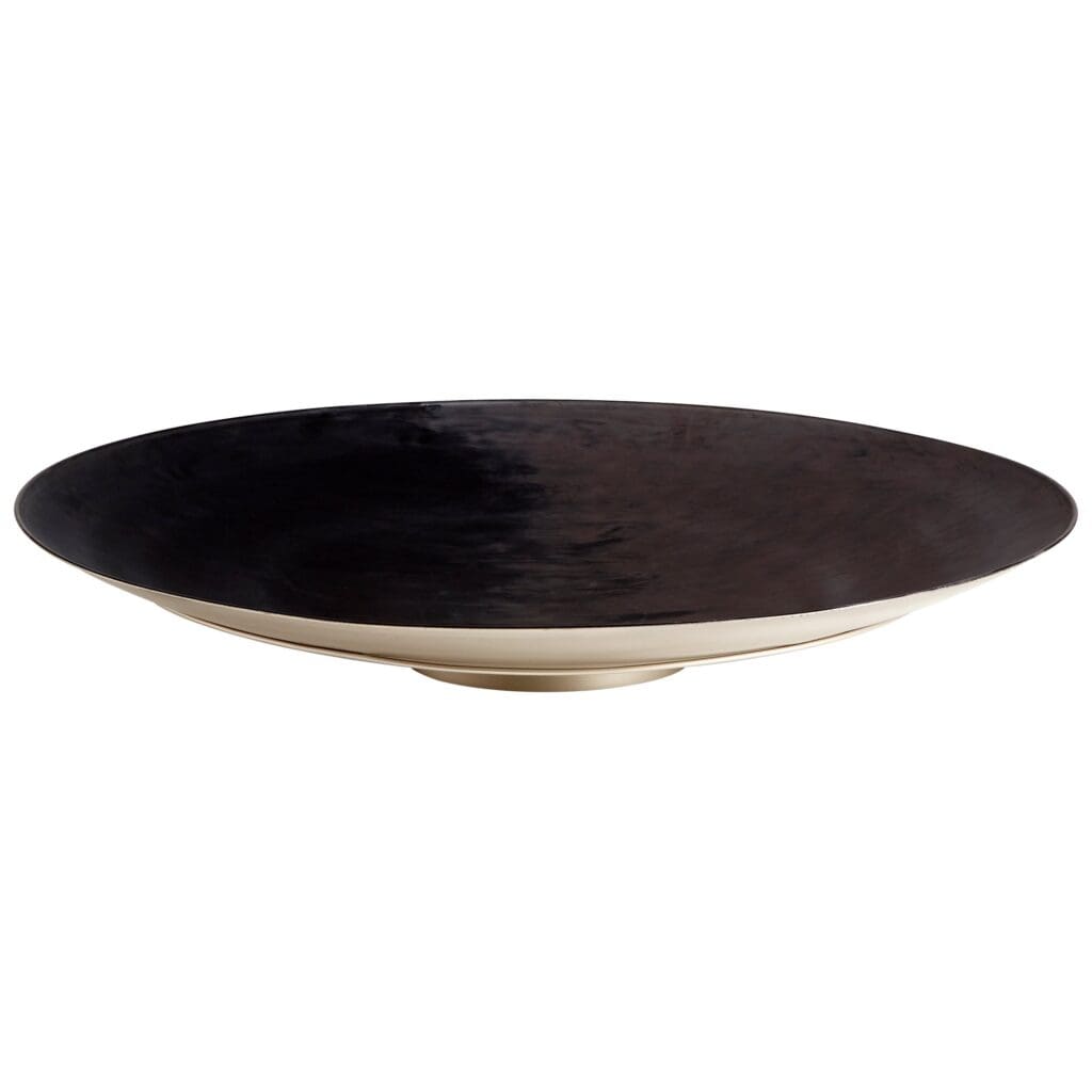 Cyan Design 10691 Dual Tone Plate - Matte Black Pearl Finish, Medium Size for Elegant Dining & Home Decor