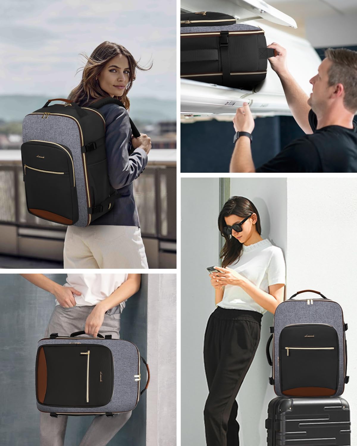LOVEVOOK 40L Travel Backpack for Women & Men - Large Carry On Backpack with 3 Packing Cubes, TSA Approved Airplane Personal Item Bag Fits 17 Inch Laptop, Waterproof Travel Essentials - Perfect for Business Trips, Weekend Getaways & Air Travel