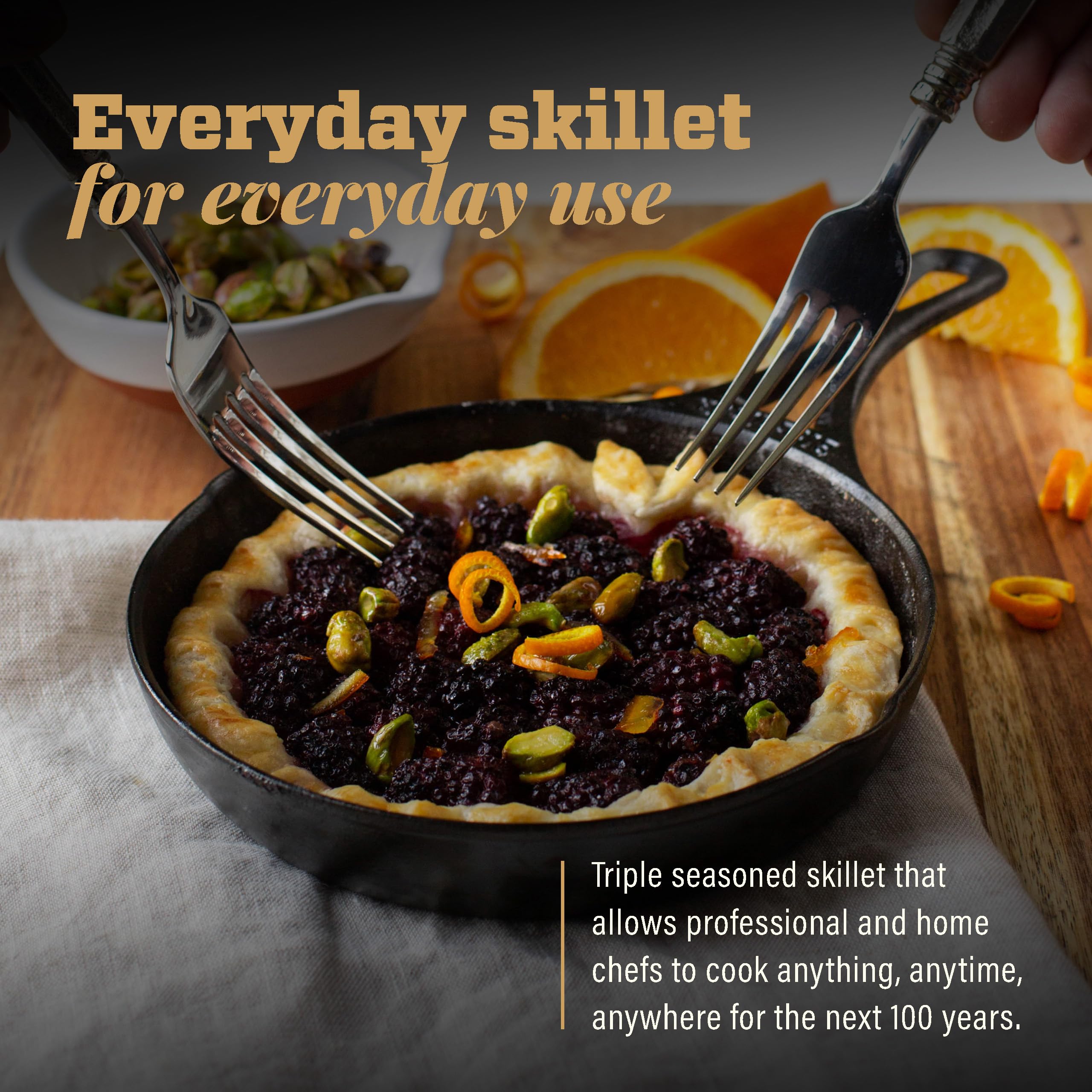 Lodge Cast Iron Blacklock Skillet - 7 Inch, Pre-Seasoned Triple Layer Coating | Perfect for Camping, Grilling & Stovetop Cooking