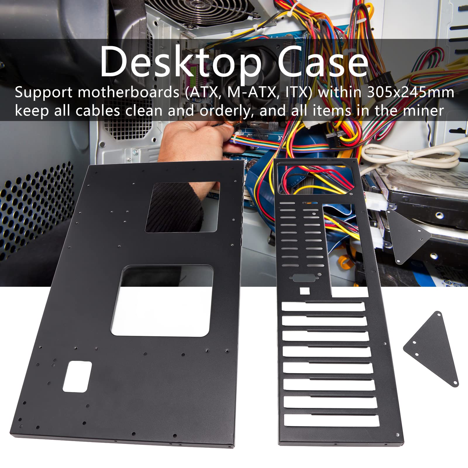 Durable Open Computer Case with Excellent Heat Dissipation - Supports ATX, M-ATX & ITX Motherboards | High Airflow Gaming PC Case for Enhanced Performance | Perfect for Gaming Rigs, Workstations & Custom Builds