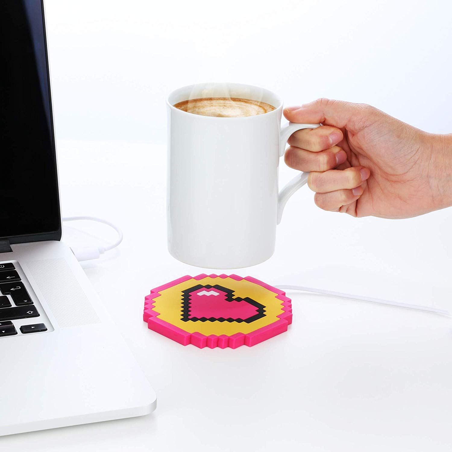 Mustard USB Coffee Mug Warmer - Retro Style Electric Cup Warmer for Desks & Offices - Keep Coffee, Tea, or Hot Chocolate Warm All Day - Perfect for Home, Office, or Gifts