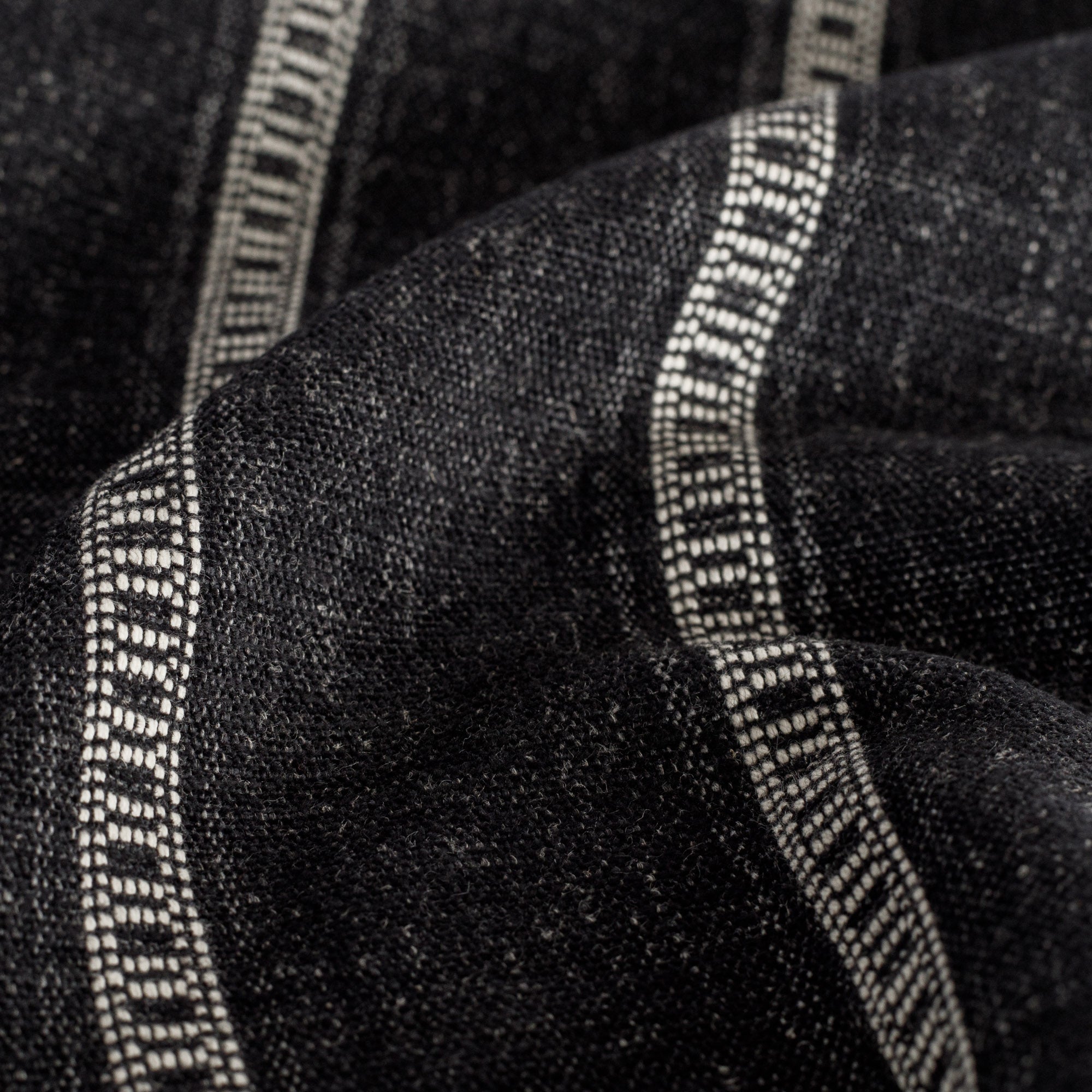 Brunswick Stripe Fabric - Premium Onyx Black Upholstery Material for Sofa, Chair & Home Decor | Perfect for Living Room, Bedroom & Office Furniture