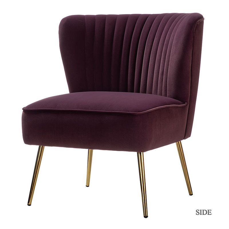 Lola Velvet Side Chair - Modern Upholstered Accent Chair for Living Room, Bedroom & Office - Soft Velvet Fabric with Sturdy Wooden Legs - Perfect for Dining, Lounge & Home Decor