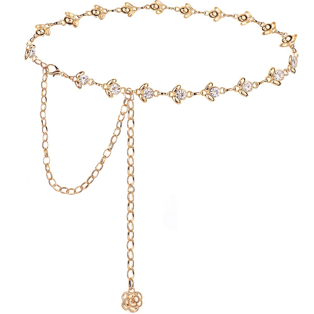 Glamorstar Women's Rhinestone Crystal Chain Belt - Elegant Waist Belt for Dresses, Parties & Special Occasions | Perfect Gift for Women & Fashion Accessory