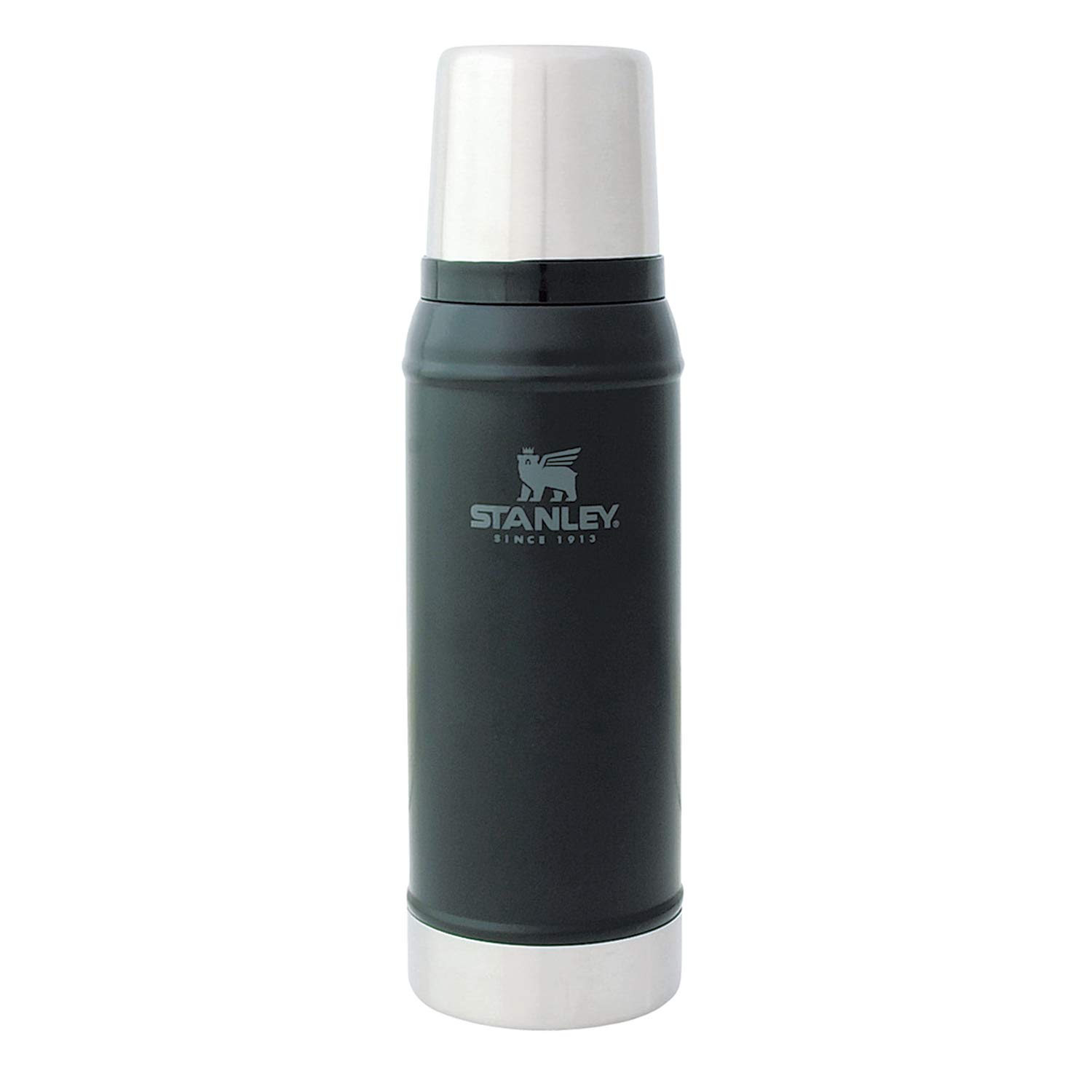 STANLEY Classic Vacuum Insulated Stainless Steel Water Bottle 0.75L (25oz) - Matte Black, Double Wall Thermos for Hot & Cold Drinks, Leak Proof, Dishwasher Safe - Perfect for Hiking, Camping, Office & Outdoor Activities