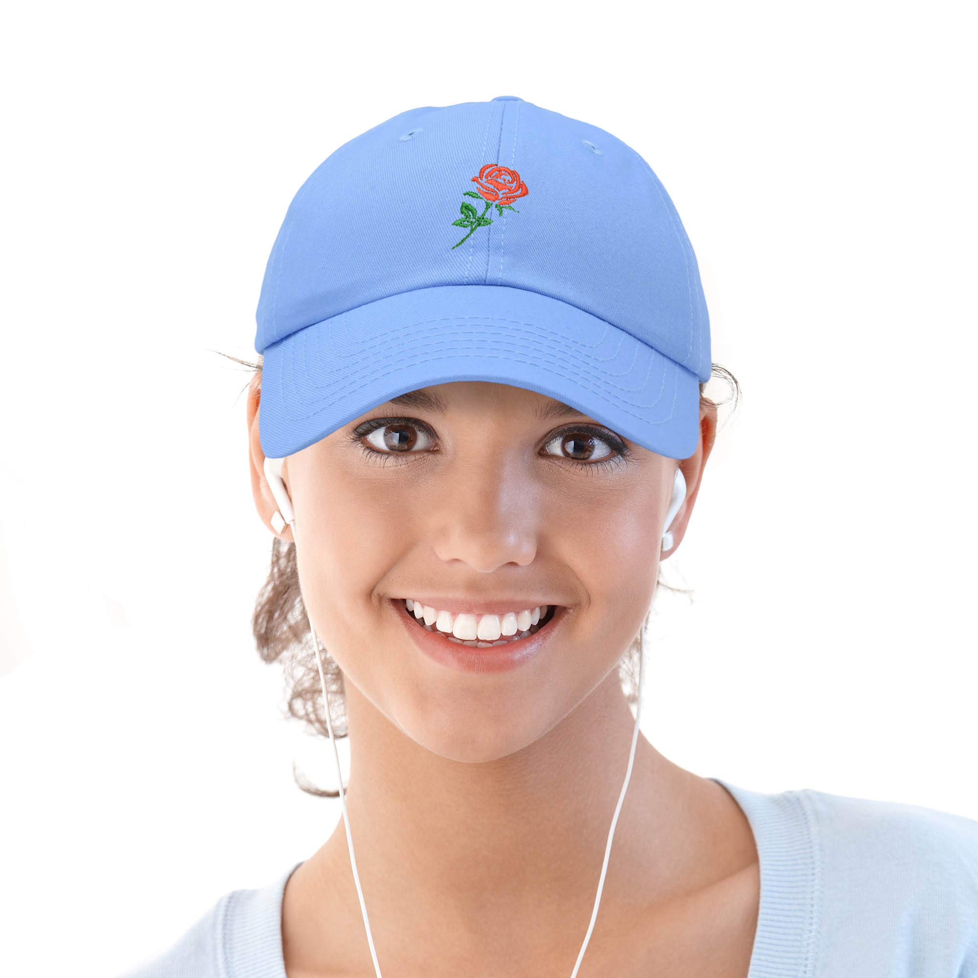 Premium Embroidered Red Rose Baseball Cap for Women - Stylish Fashion Hat for Outdoor Activities, Travel & Casual Wear