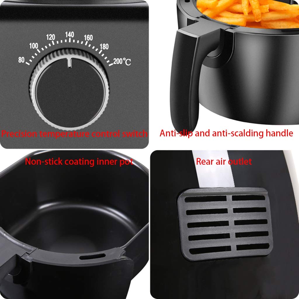 **Power Air Fryer 8QT Large Capacity - Multi-Function Oil-Free Electric Fryer Oven for Healthy Cooking, Black (3327cm) - Perfect for Family Meals, Snacks & Quick Healthy Meals**