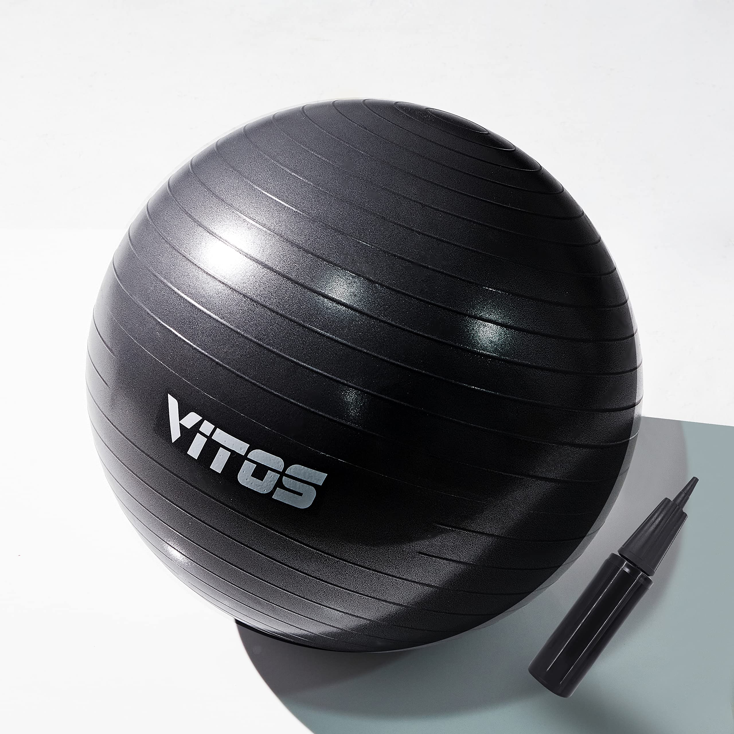 Vitos Anti-Burst Exercise Yoga Ball – Extra Thick Non-Slip Stability Ball Supports 2200LB for Fitness, Pilates, Workout & Pregnancy Balance | Includes Quick Pump | Professional Quality Design for Home Gym, Office & Physical Therapy
