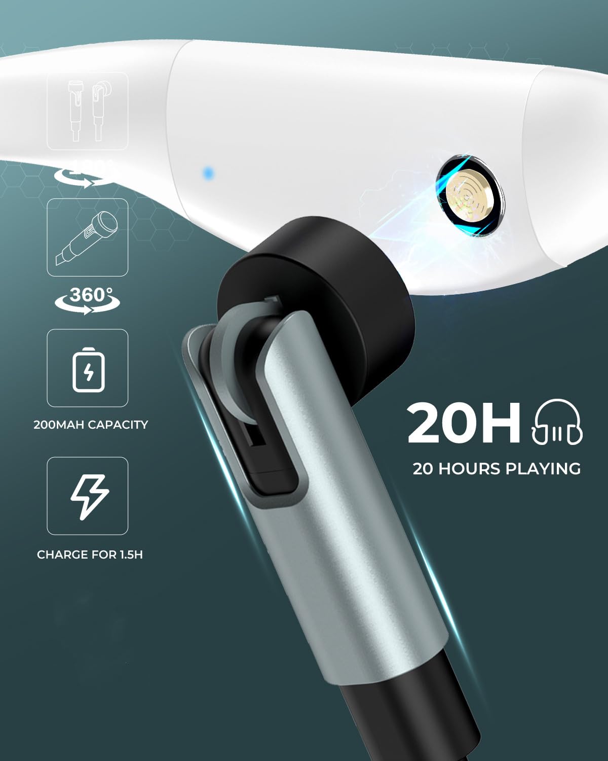 Tayogo IPX8 Waterproof MP3 Headphones for Swimming - 8GB Ultralight Swimming Headset with 20H Playtime, Underwater Music Player for Lap Swimming, Pool Workouts & Aquatic Exercise