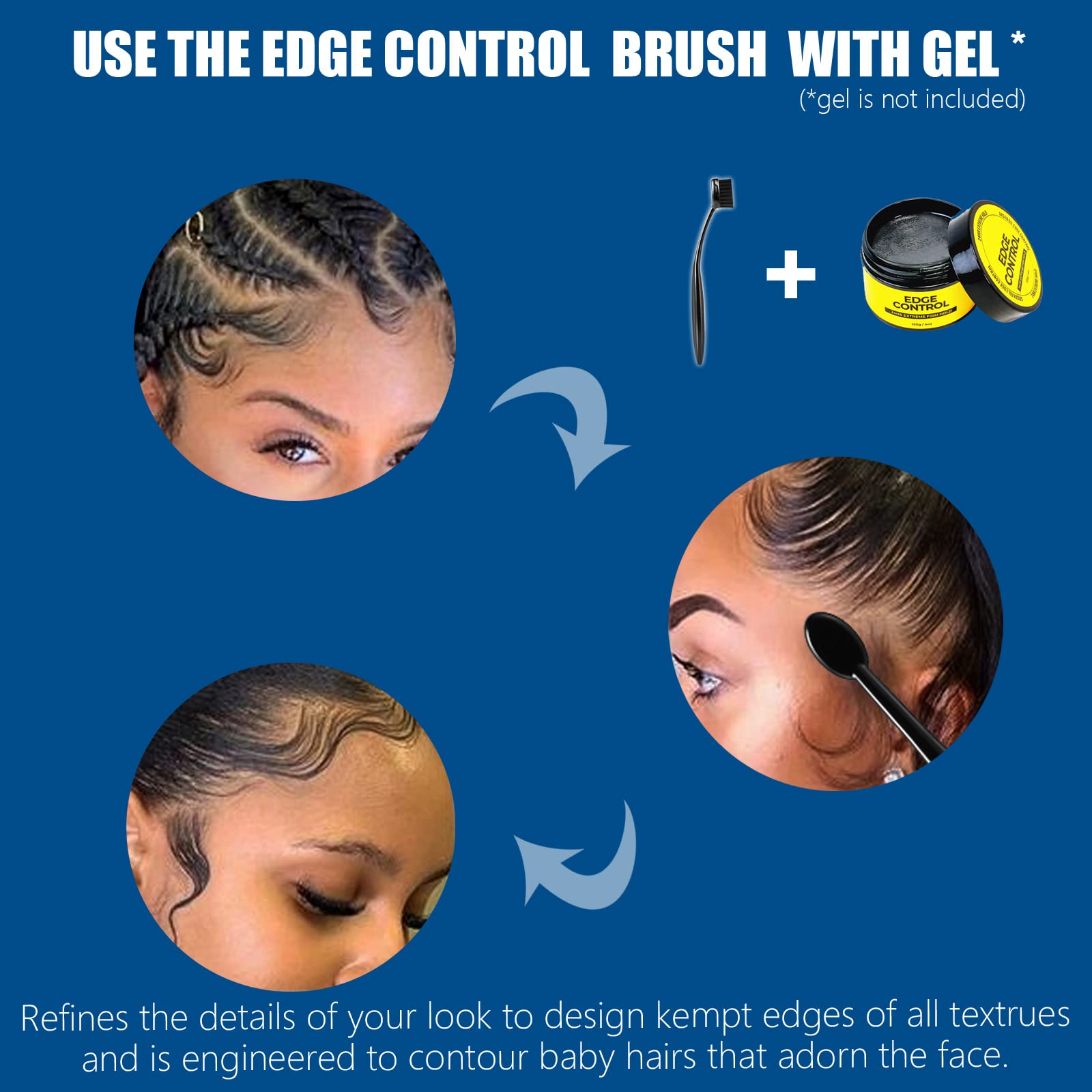 Professional Precision Styling Brush for Natural Hair - Portable Edge Control & Bristle Brush for Smooth Hairstyles | Perfect for Salon, Home Use & Travel