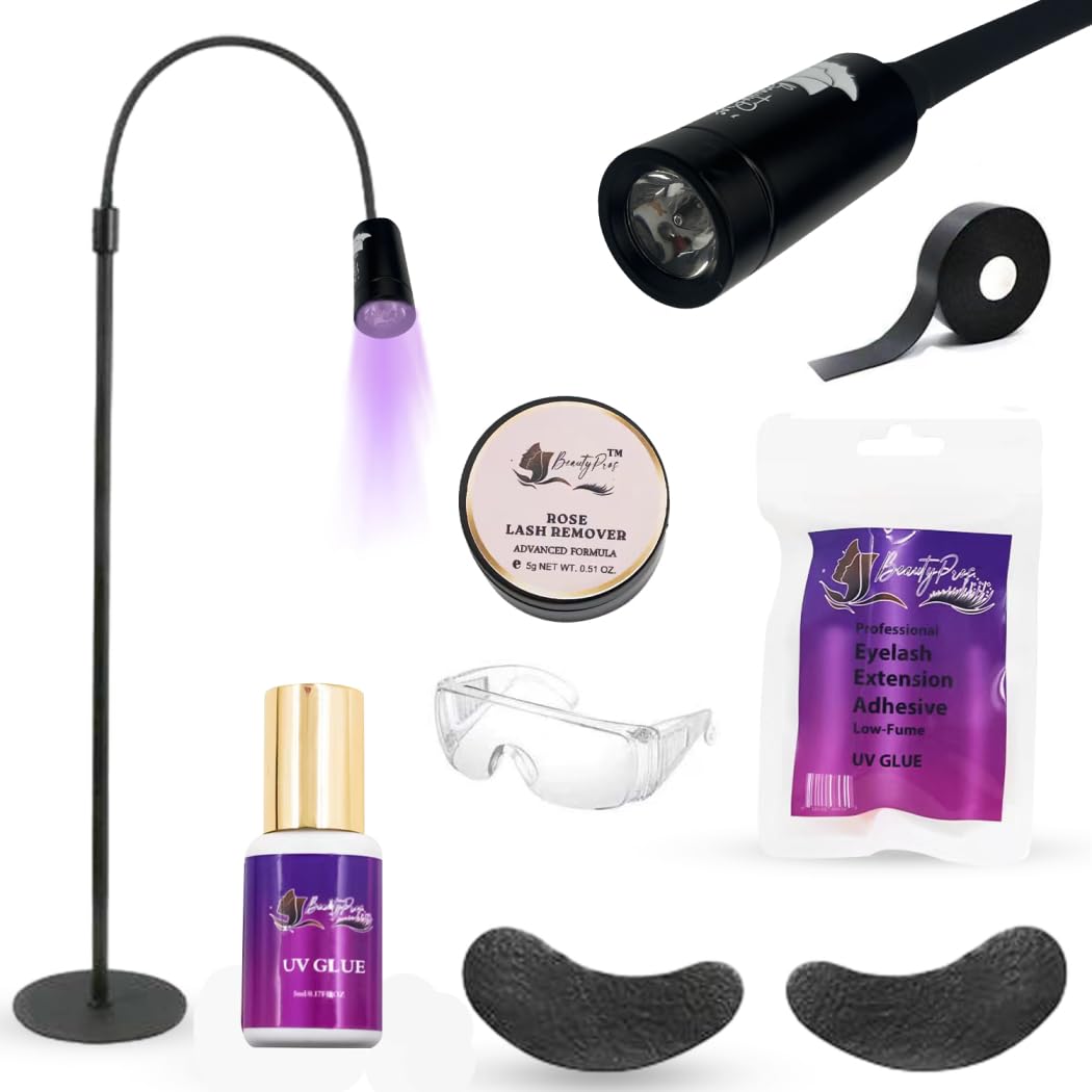 Professional UV LED Nail & Lash Curing Lamp with Adjustable Gooseneck & Foot Pedal - Perfect for Lash Extensions, Gel Nails & Makeup Studios - Salon & Home Use