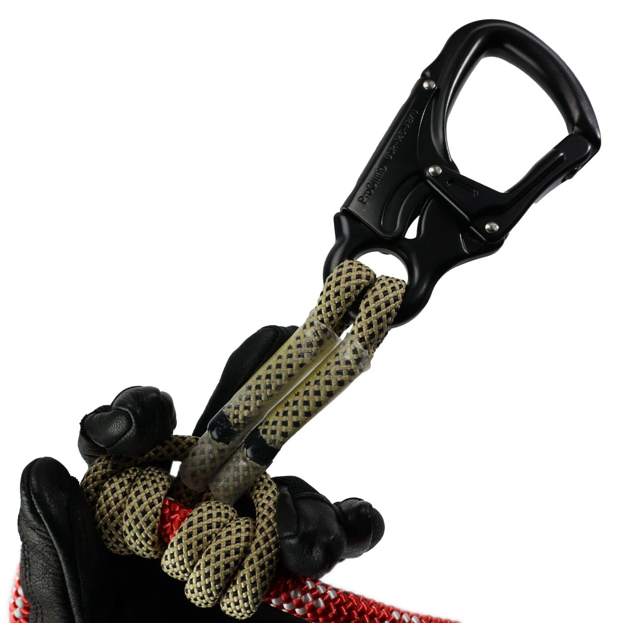 Red-3 2-in-1 Prusik Positioning Lanyard - 12FT Static Kernmantle Rope - 1/2