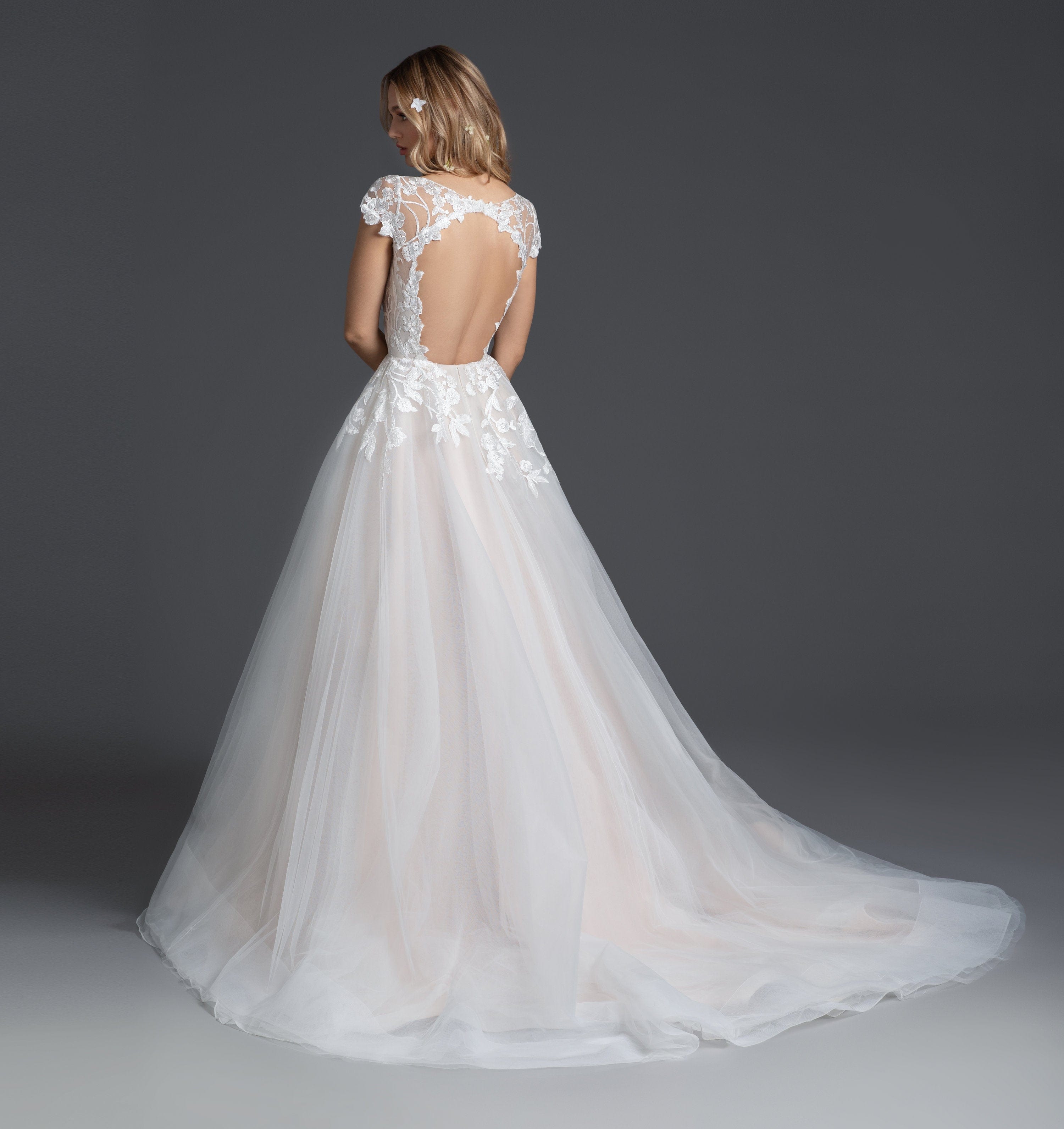 Hayley Paige Theo 1954 Blush Wedding Dress Size 6 - Perfect for Bridal Showers, Vow Renewals & Romantic Ceremonies