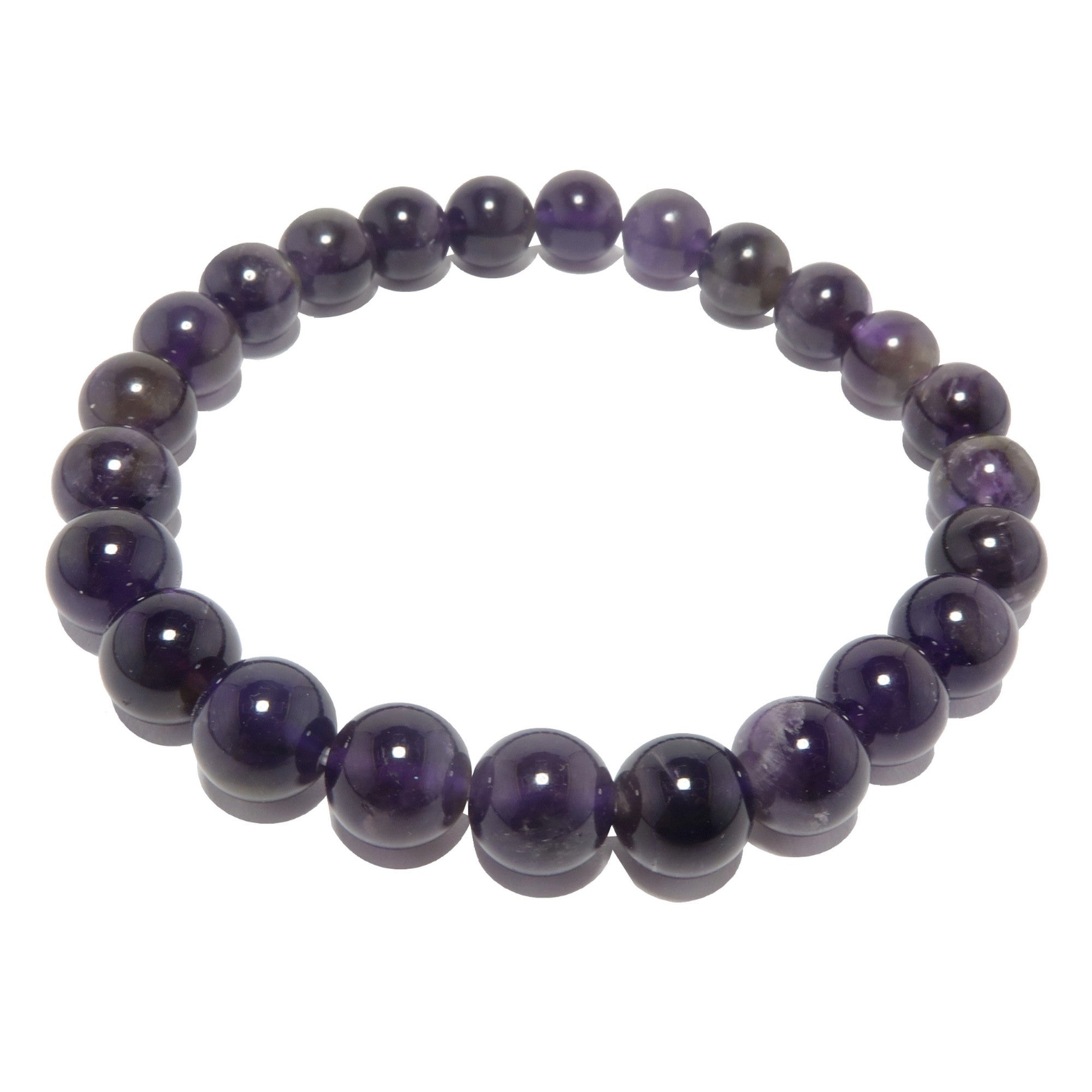 Natural Amethyst Gemstone Bracelet for Women - Deep Purple Healing Crystal Beads for Meditation, Stress Relief & Spiritual Balance | Perfect for Yoga, Reiki & Daily Wear