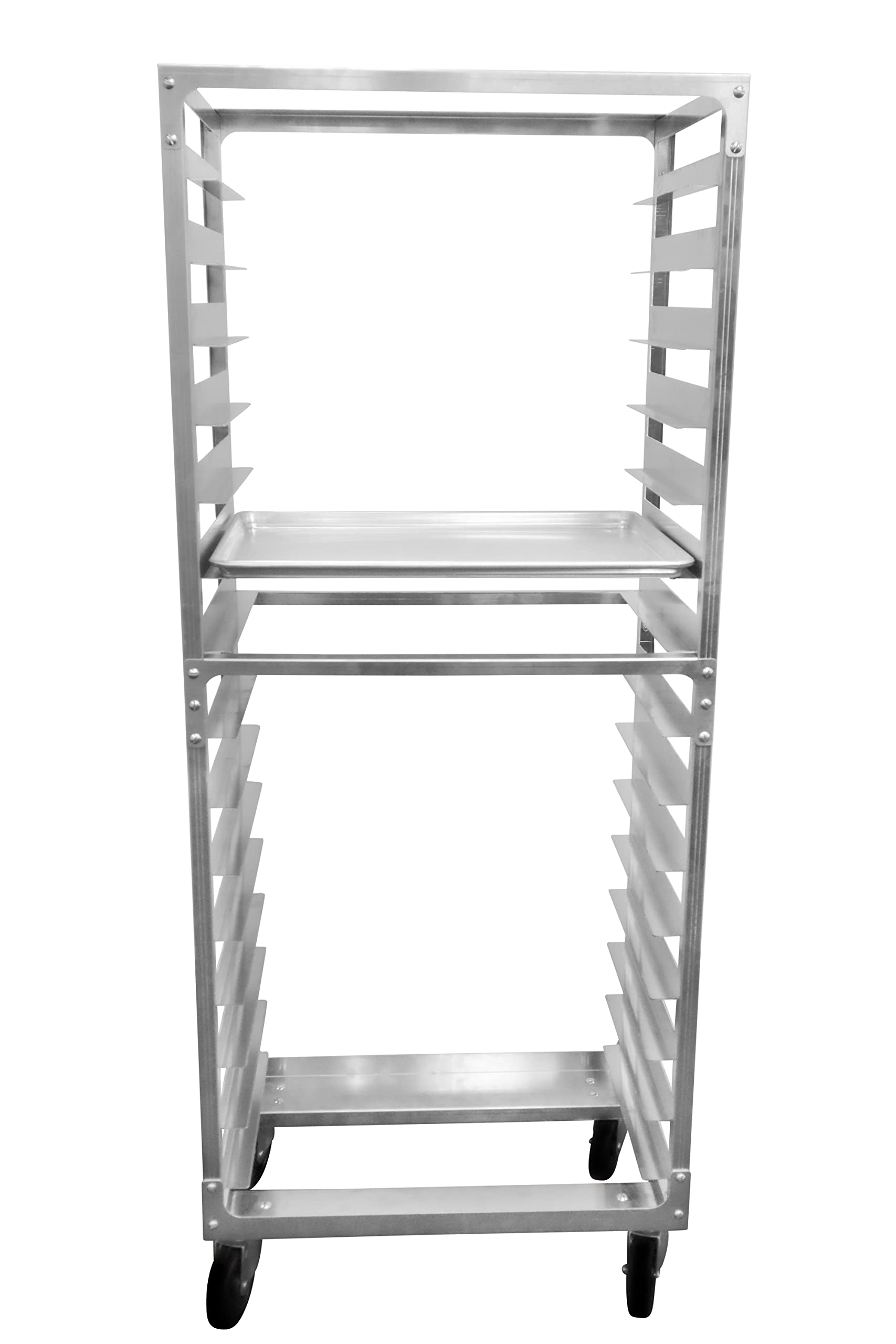 Heavy Duty Aluminum Side Load Speed Rack - 15 Tier Commercial Bun Rack with 4
